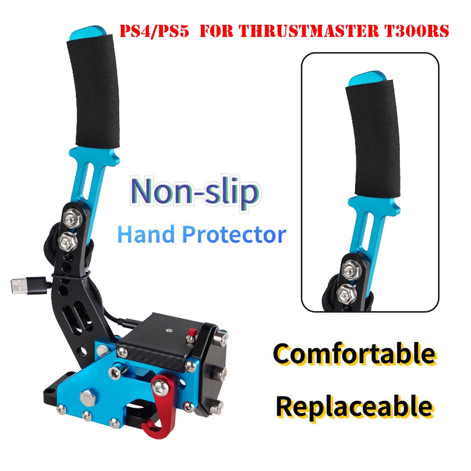 USB3.0 14bit PS4/PS5 SIM Handbrems for racingspill rattstativ T300RS