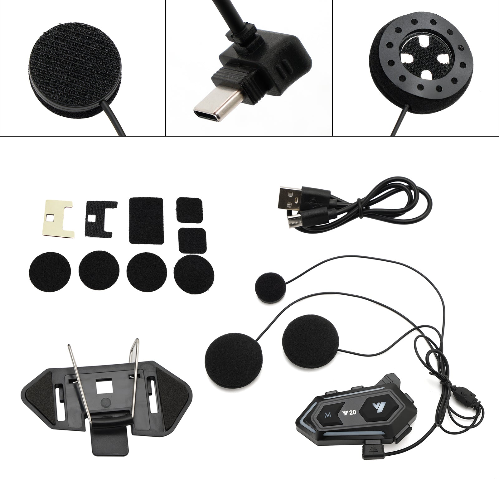 Prilba Bluetooth slúchadlá slúchadla bezdrôtového prehrávaču Universal Y20 pre motocykel