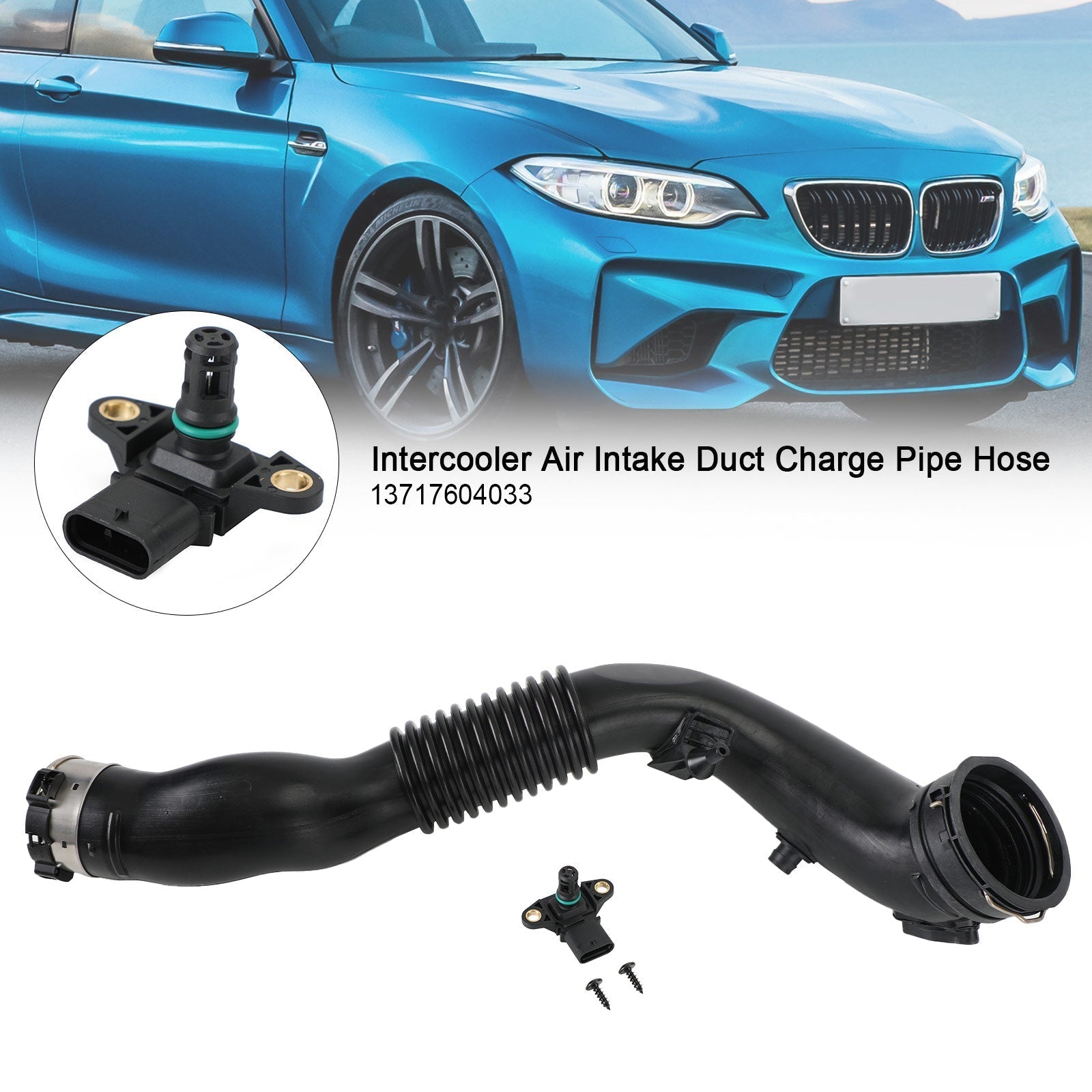 2014-2016 BMW 435i xDrive Intercooler Air Intake Duct Charge Pipe Hose 13717604033 7604033