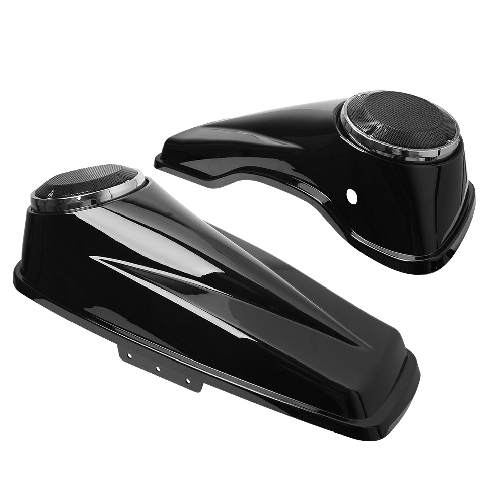 Tampa de alforje de 6,5 polegadas para Harley Touring Electra Street Glide 14-21, preta 6.5" Tampas de alto-falante para alforje para Harley Touring Road King Glide 2014-2021,6.5" Tampas de alforje pretas brilhantes para Harley Classic Glide 14-21