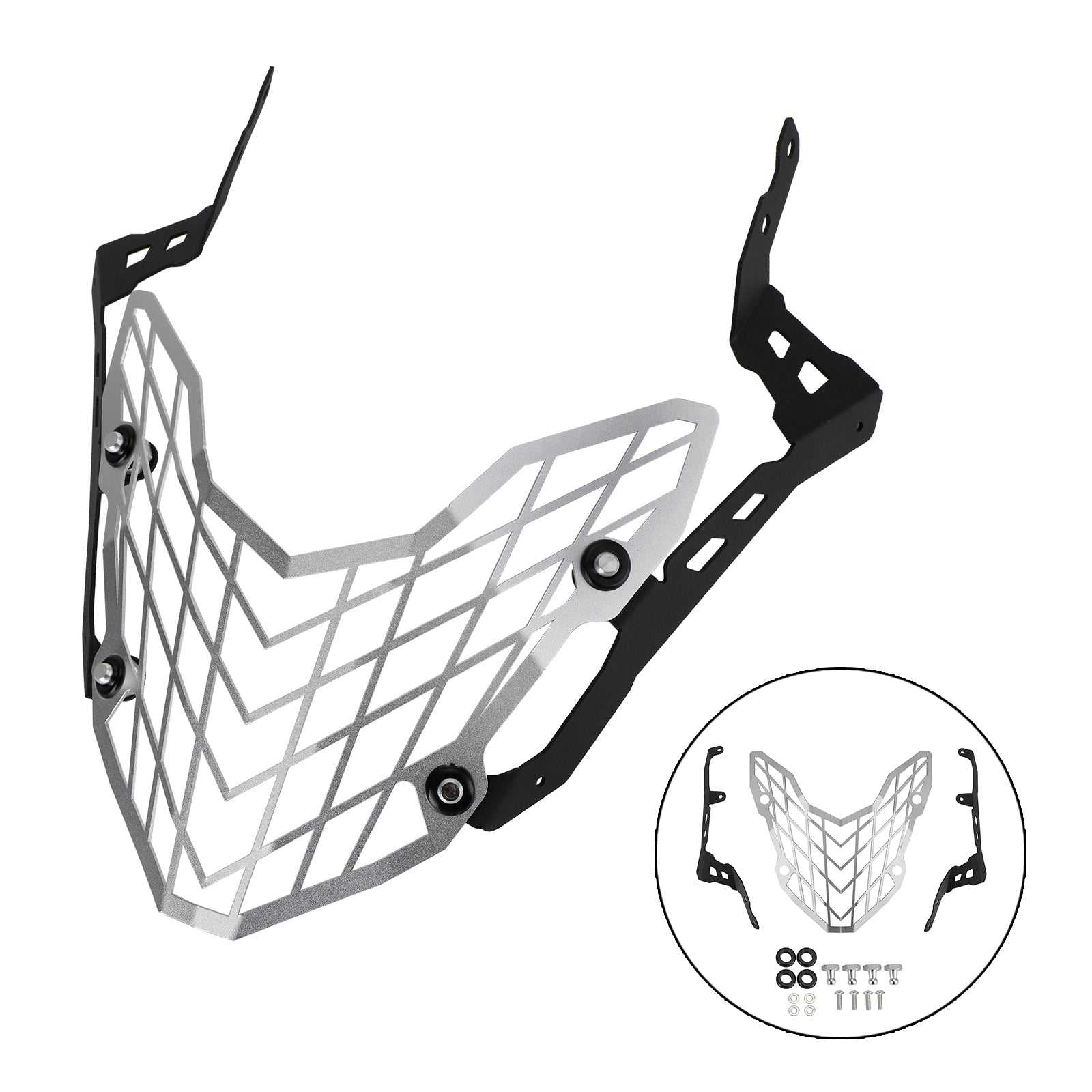 Honda CB500X 2019 2020 Hovedlysbeskytter Grill Guard Cover CNC Silver