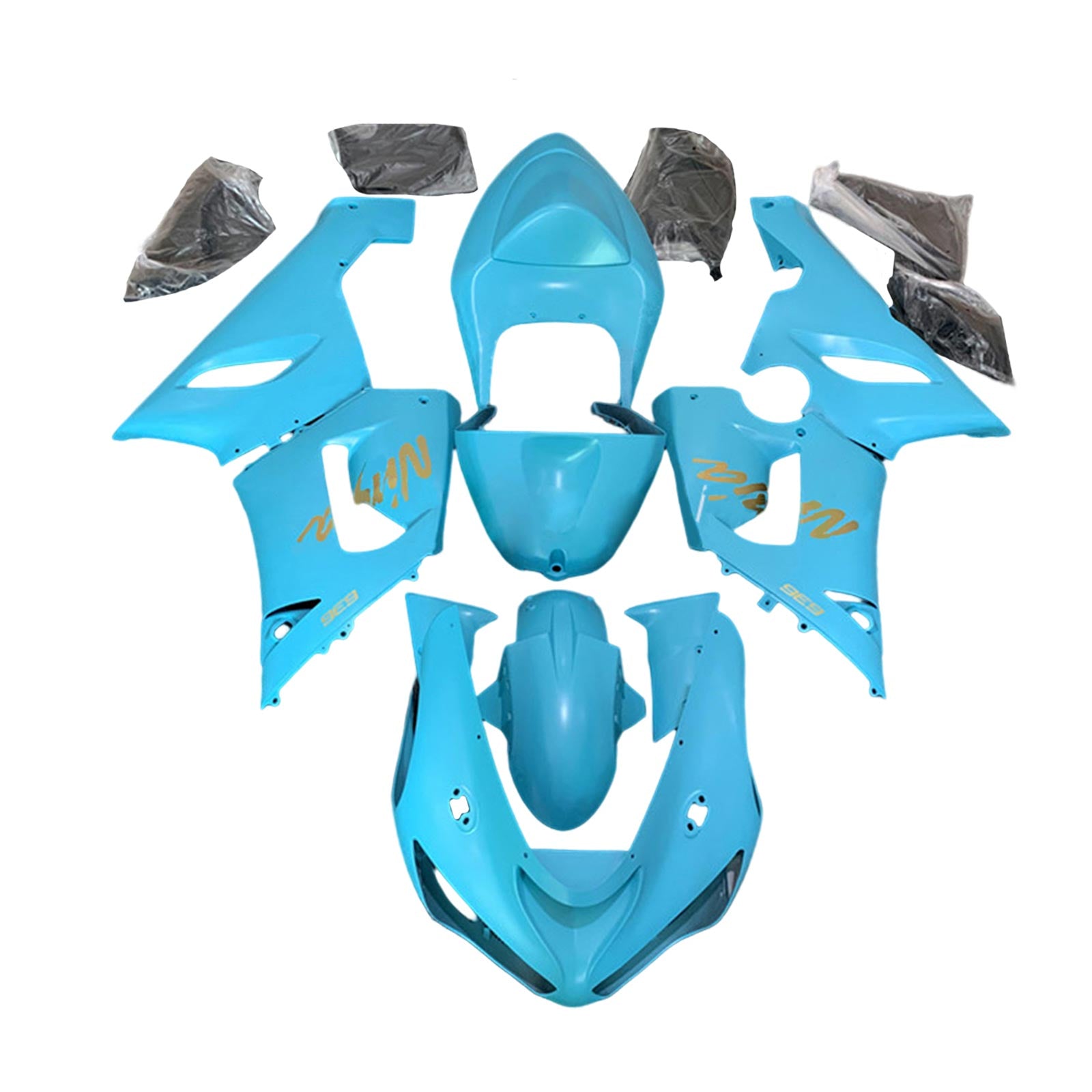 2005-2006 Kawasaki ZX6R 636 Kit de carénage carrosserie plastique ABS