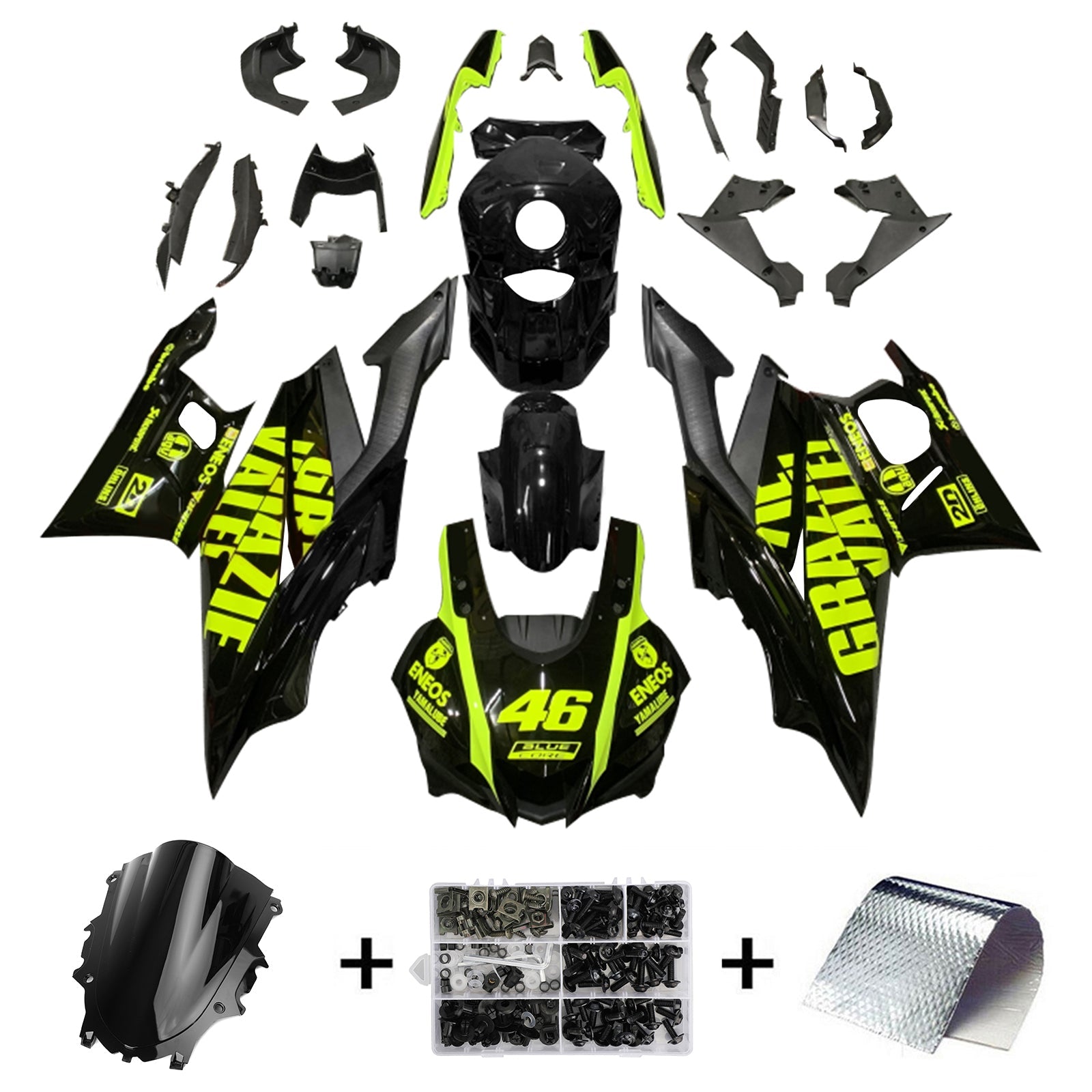 2019-2021 Yamaha YZF-R3 R25 Kit de carénage Kit de carrosserie en plastique Abs