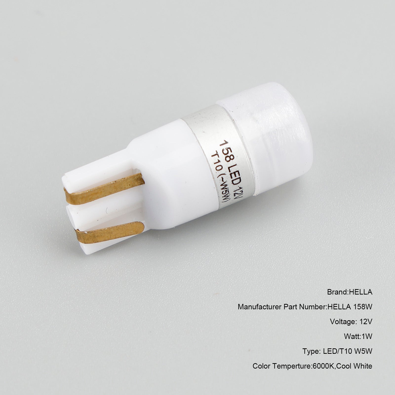 10X pour HELLA LED Retrofit 158W LED/T10 W5W 12V 1W W2.1X9.5D 6000K