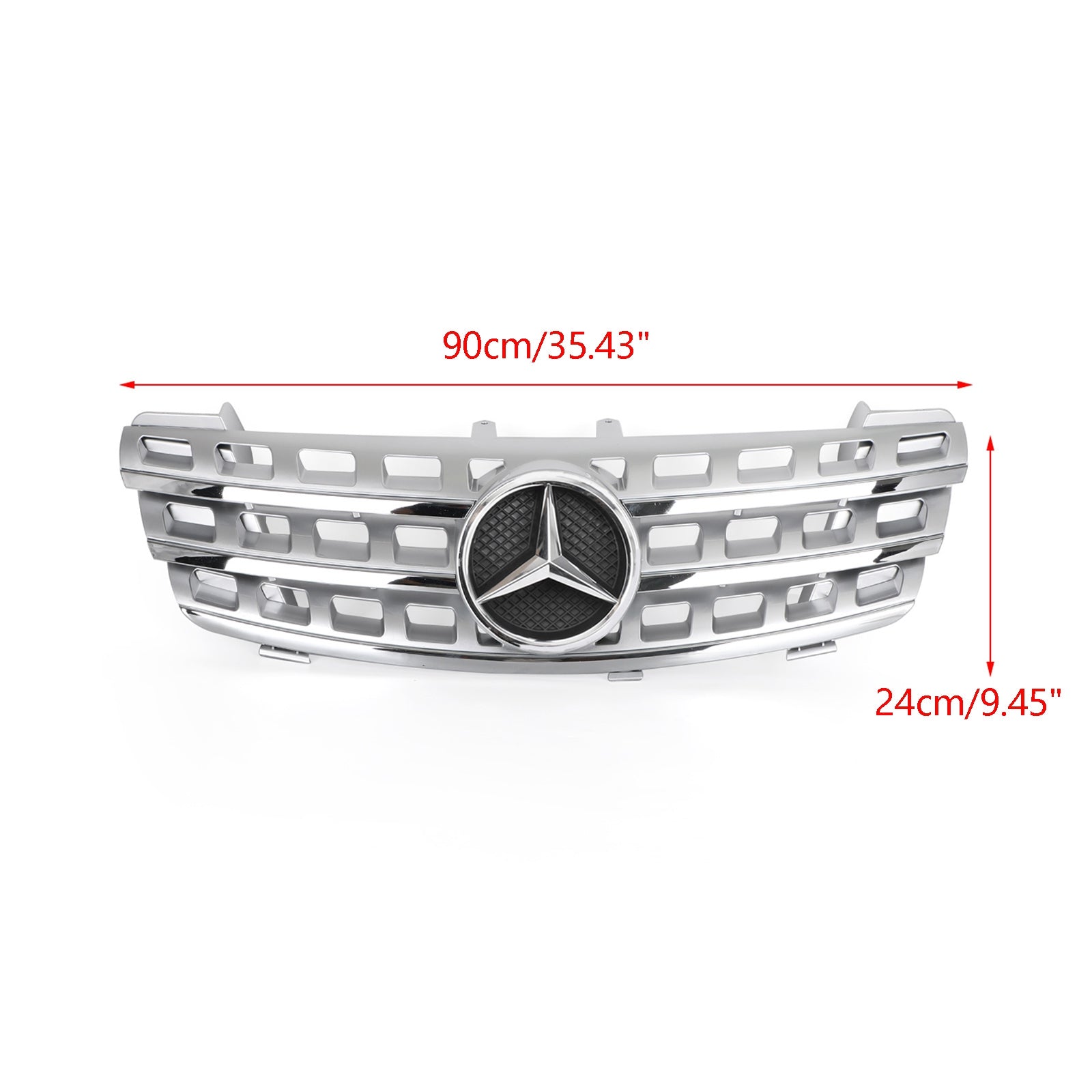 2005-2008 Benz ML-klasse W164 AMG Style Front Grille Grille Chroom Zilver Generiek