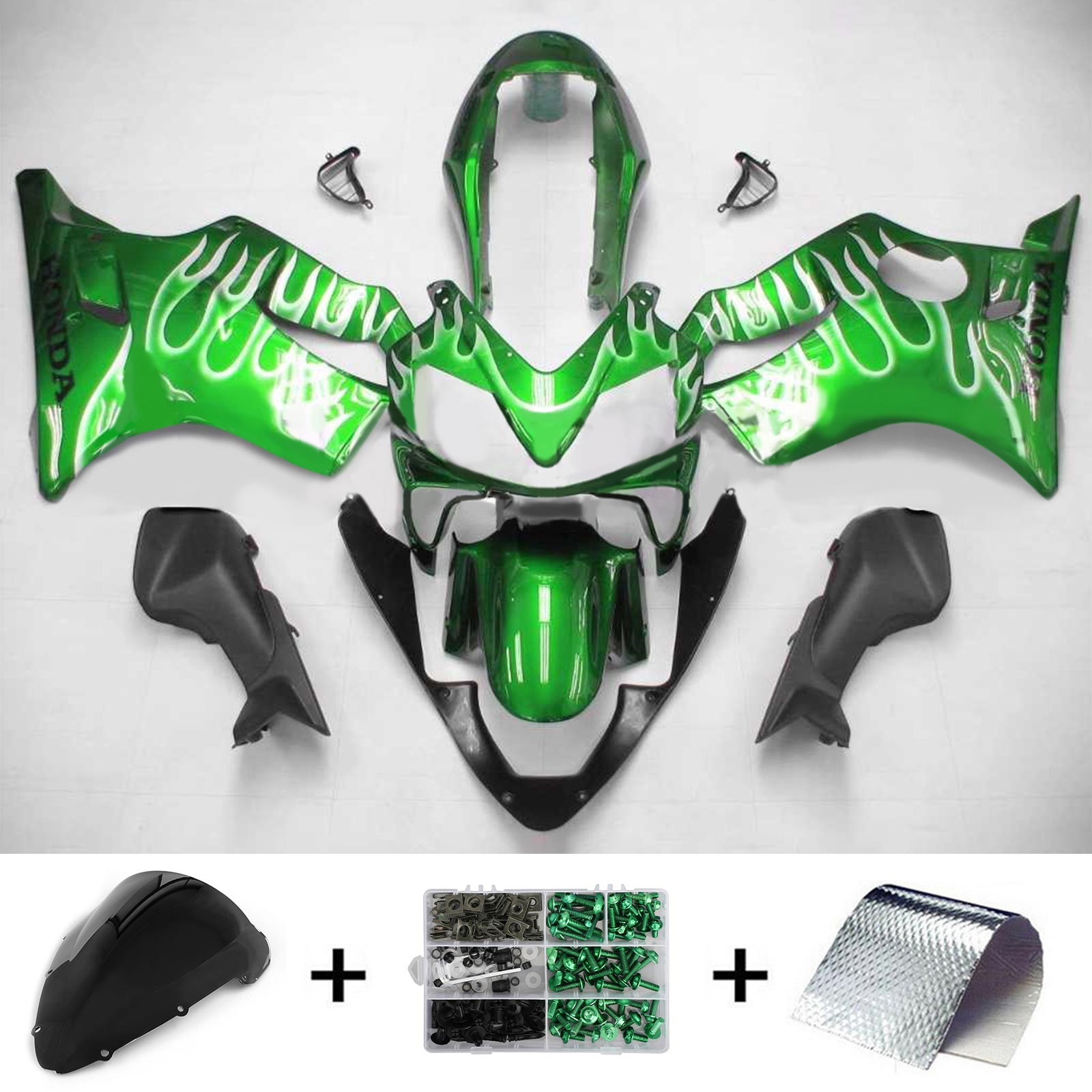2004-2007 Honda CBR600 F4i Amotopart Kit de carénage d'injection carrosserie plastique ABS #115