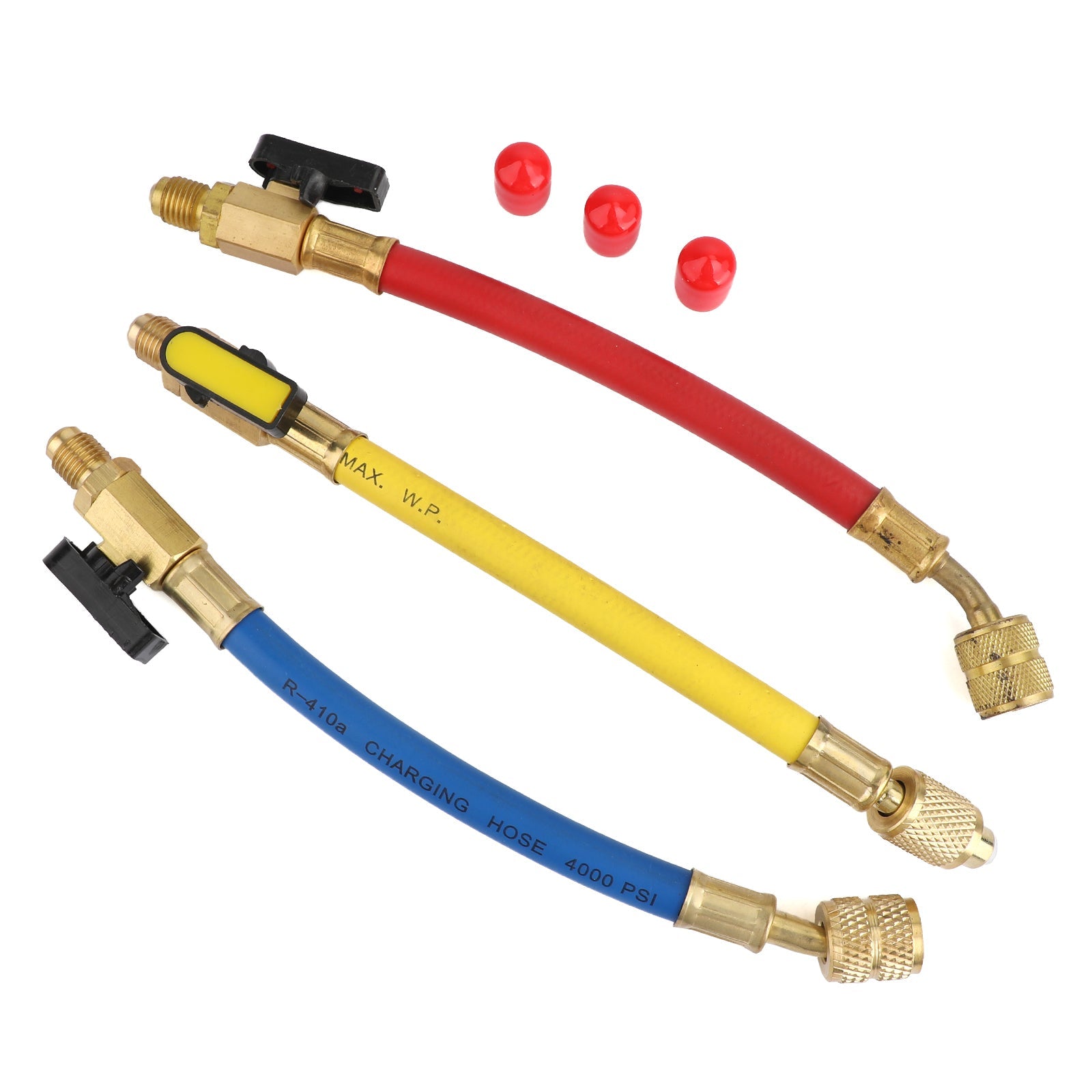 3x jauge de collecteur A/C tuyaux de charge de réfrigération pour R134a R410a