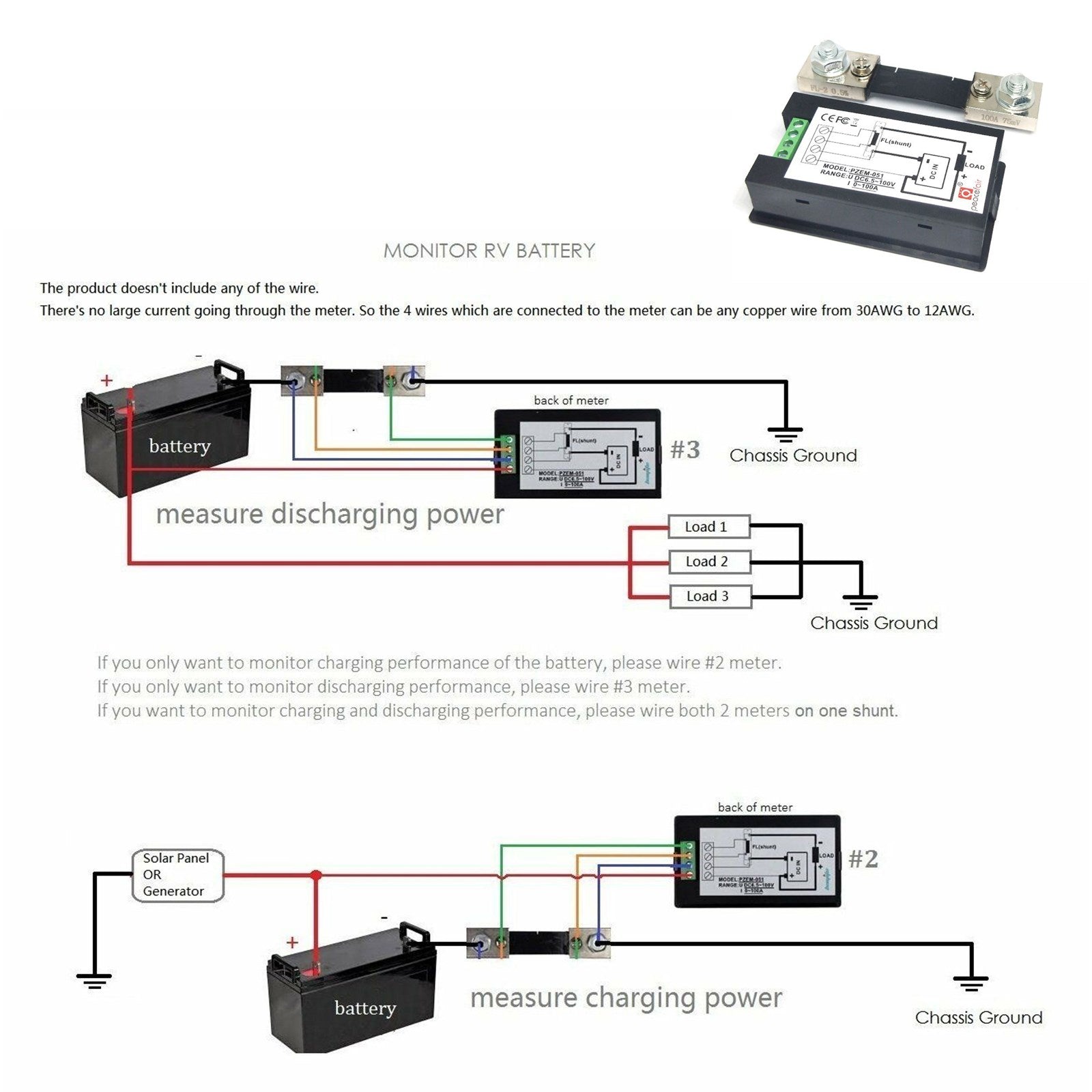 100a DC Digital Watt KWH prúdový merač energie ammeter voltmeter 100V