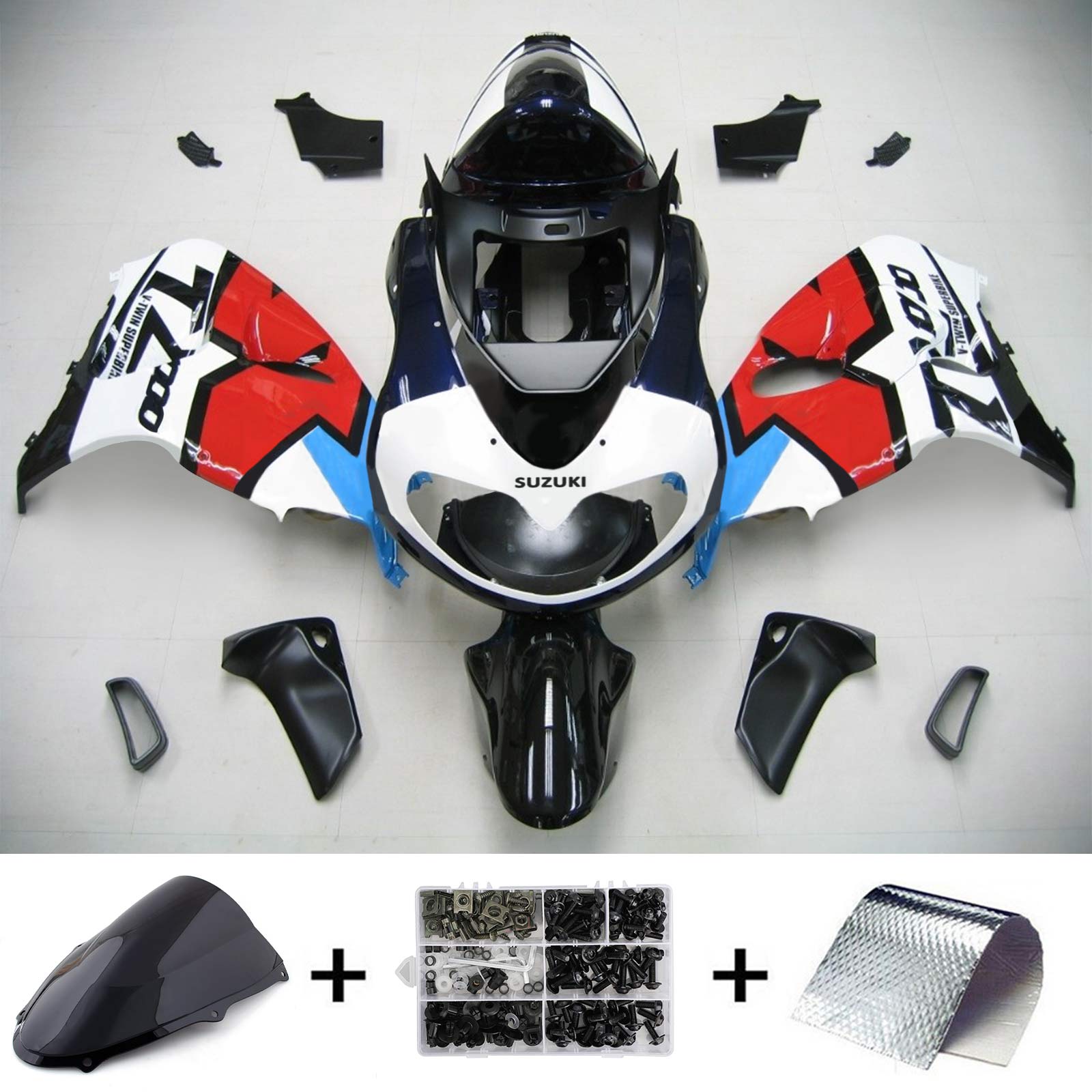 1998-2003 Suzuki TL1000R Amotopart Injeksjon Fairing Kit Bodywork Plast Abs #112