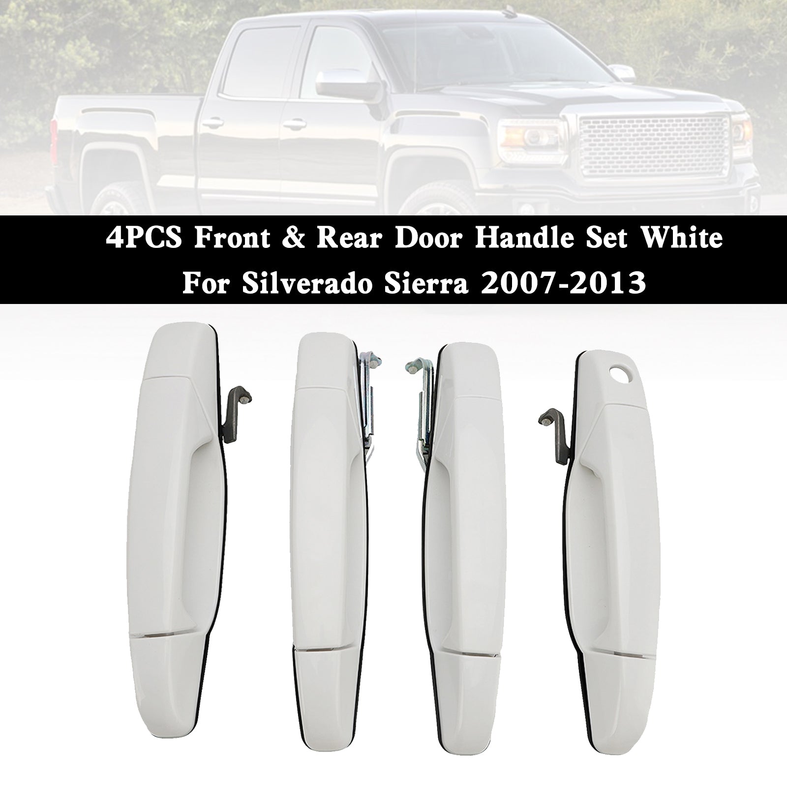 Silverado Sierra 2007-2013 4pcs Front e traseira maçaneta da porta branca