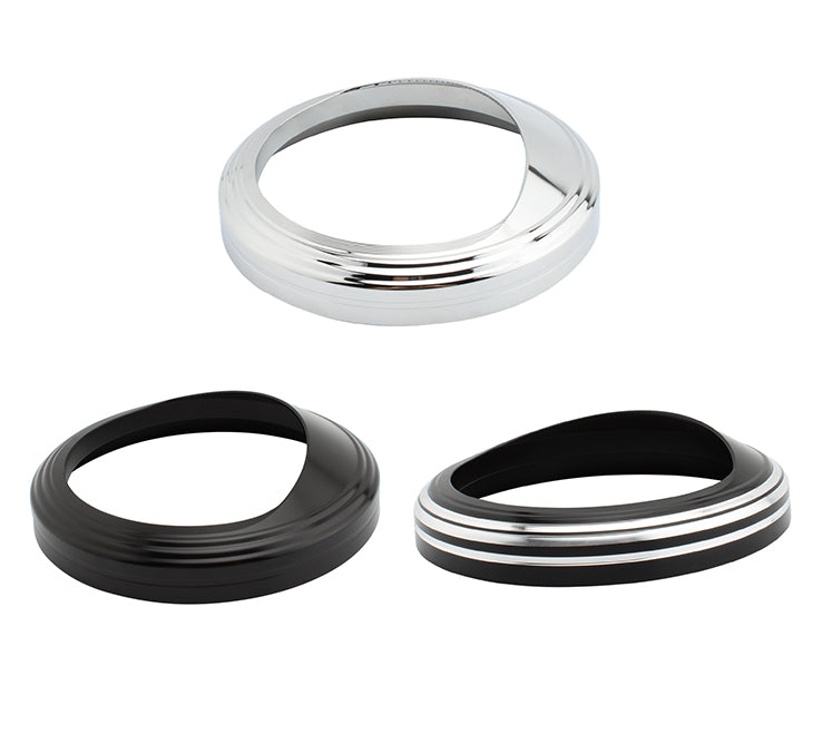 5" Snelheidsmeterbehuizing Toerentellerdekselbescherming voor Glide Softail Fat Boy Fxst Zilver