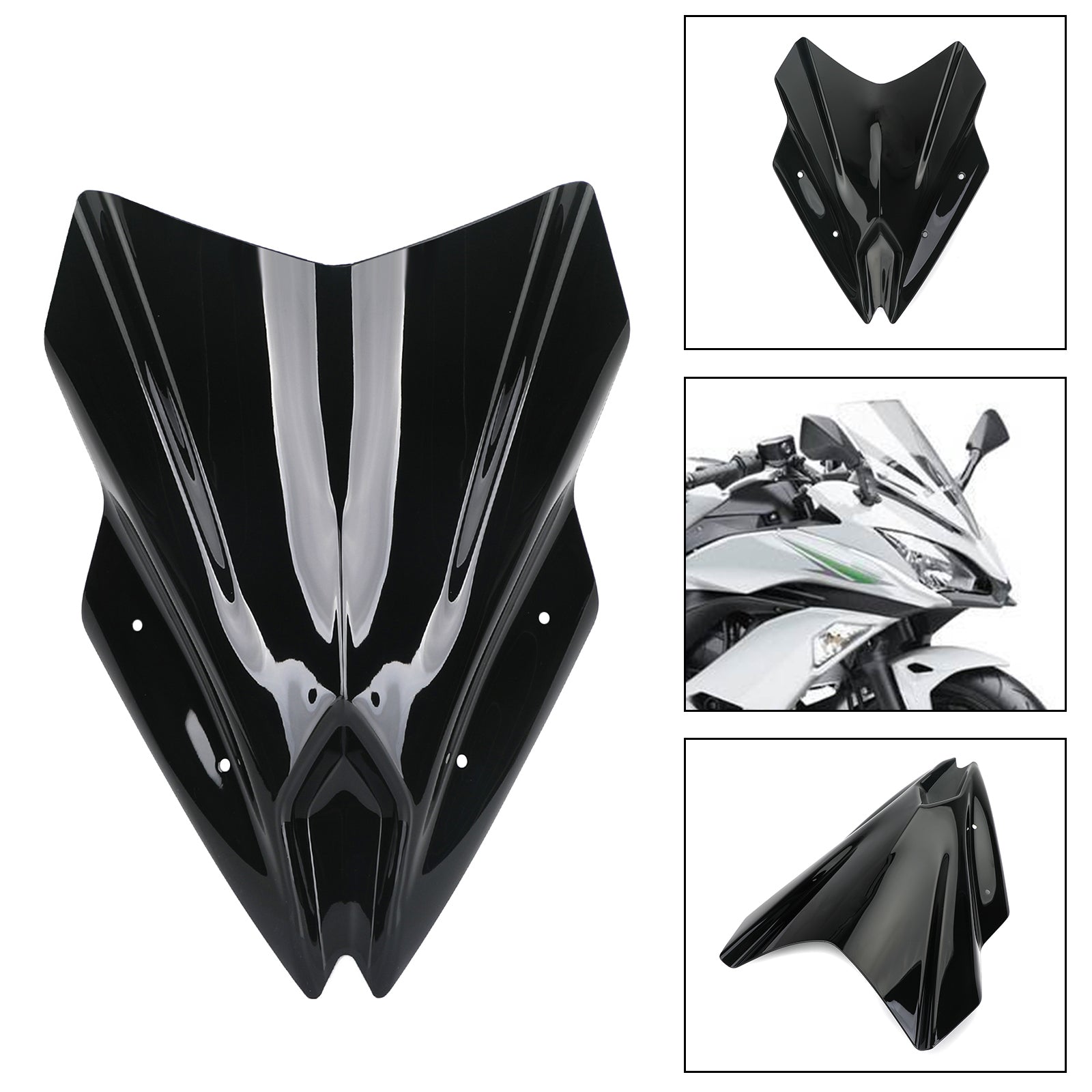 2017-2019 Kawasaki Ninja 650Black Motorcycle Windscreen Screen Windshield