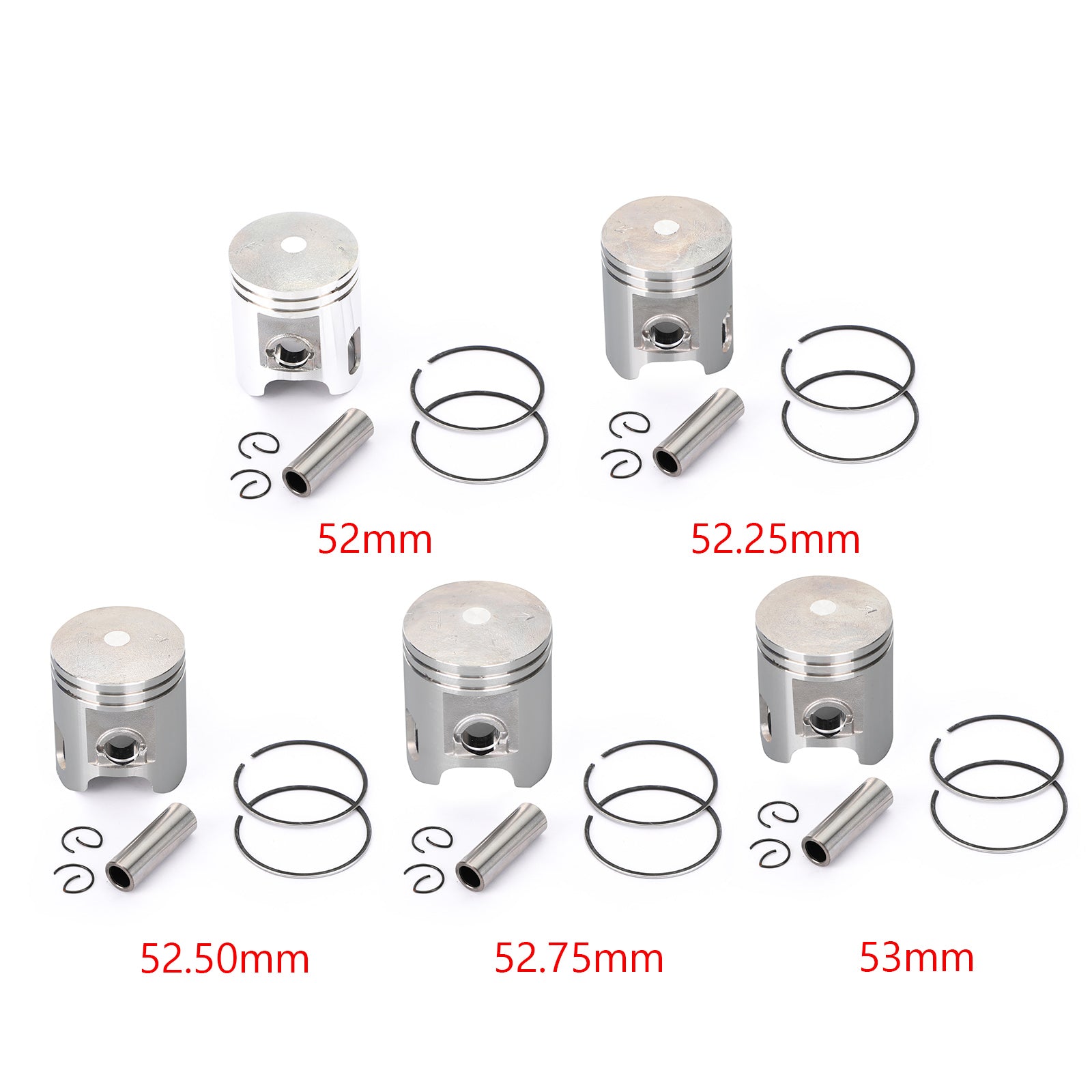 Jeu de segments d'axe de Piston STD/+0.25/+0.50/+0.75/+1.00, taille d'alésage adapté pour Yamaha BWS Aerox Nitro NEOS Ovetto 100 1997-2003 générique