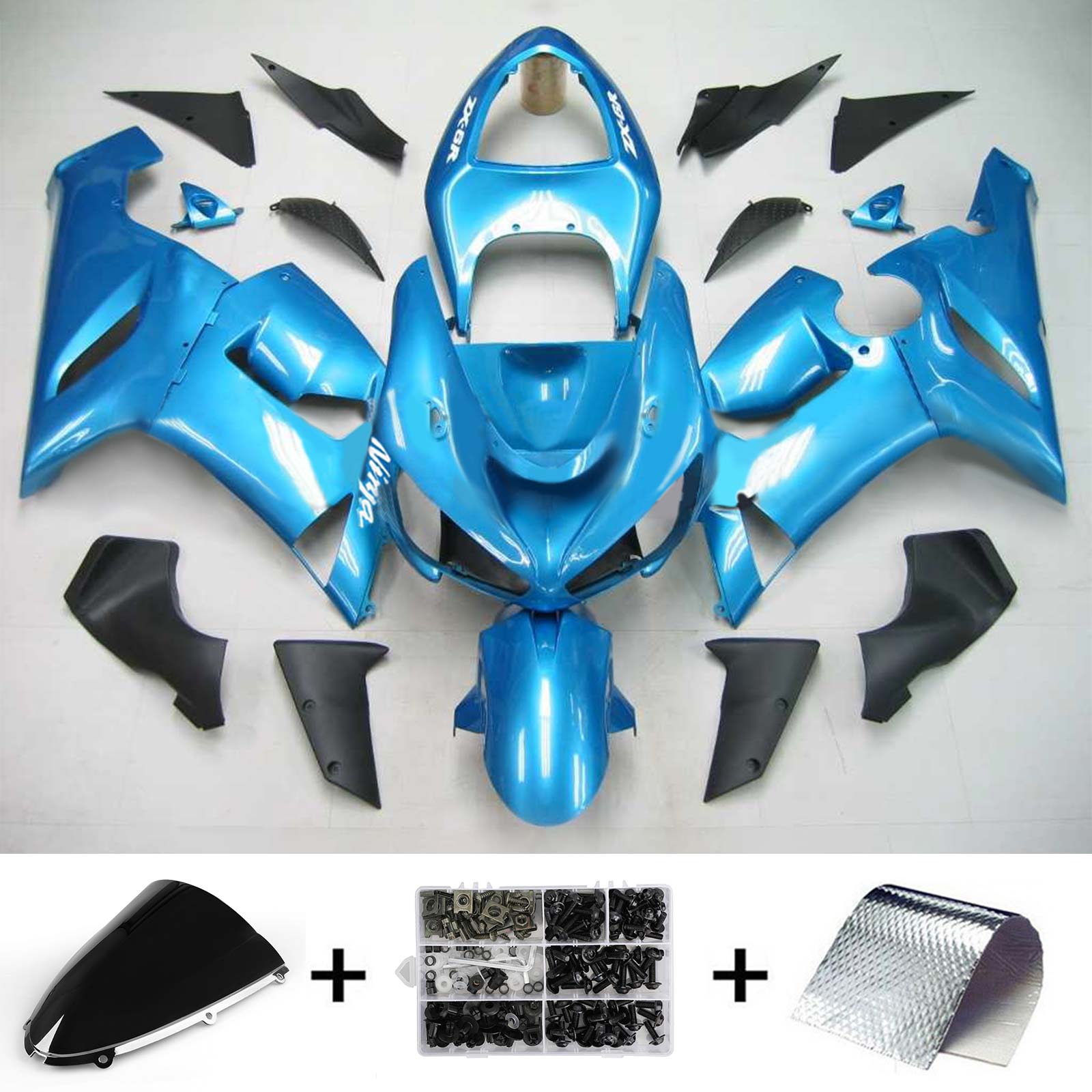 2005-2006 KAWASAKI ZX6R 636 AMOTOPART INJEKTION FAIRING KIT BOODYWORK ABS #139