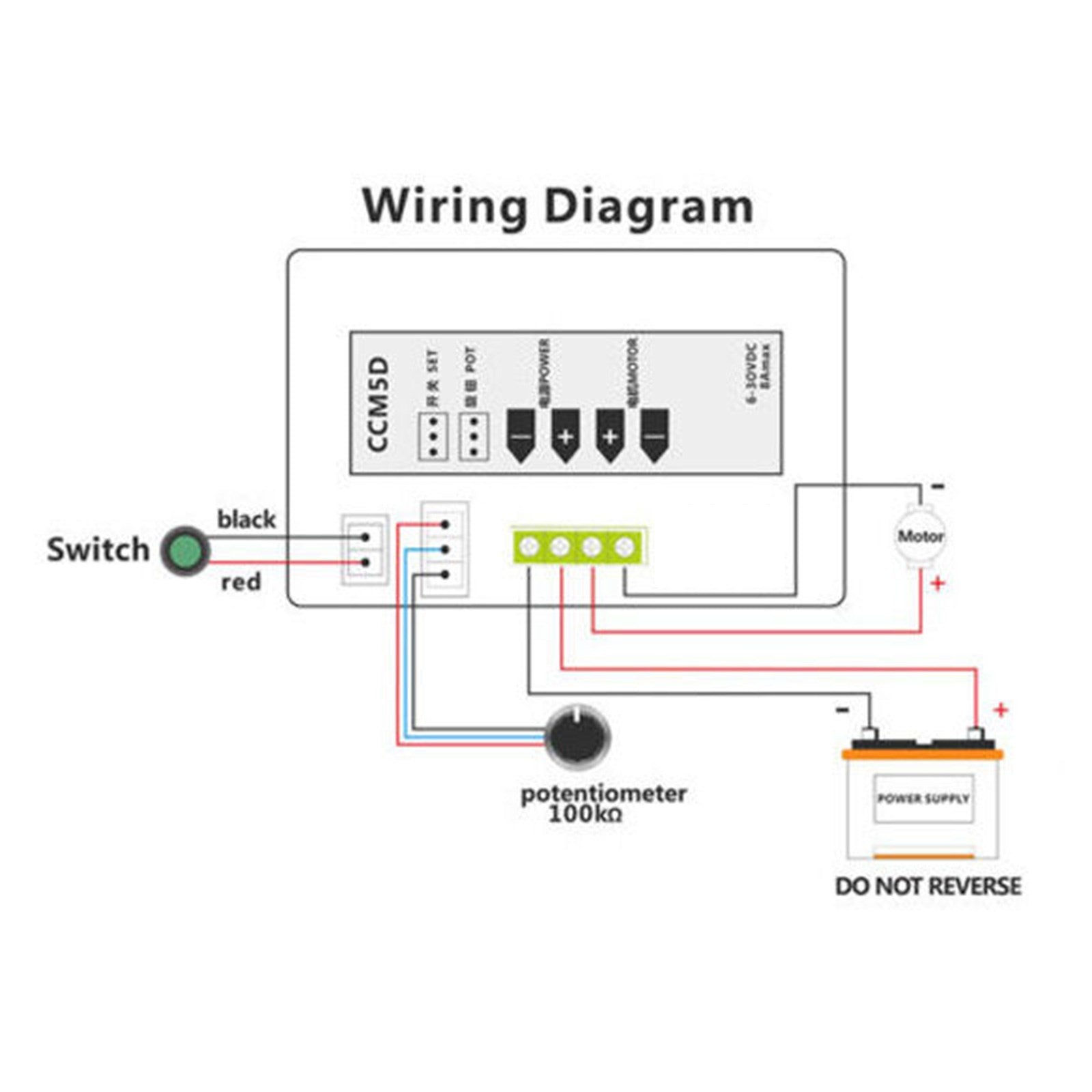 Contrôleur de vitesse PWM pour moteur DC 6V-30V 12V 24V Max 8A, avec interrupteur à affichage numérique