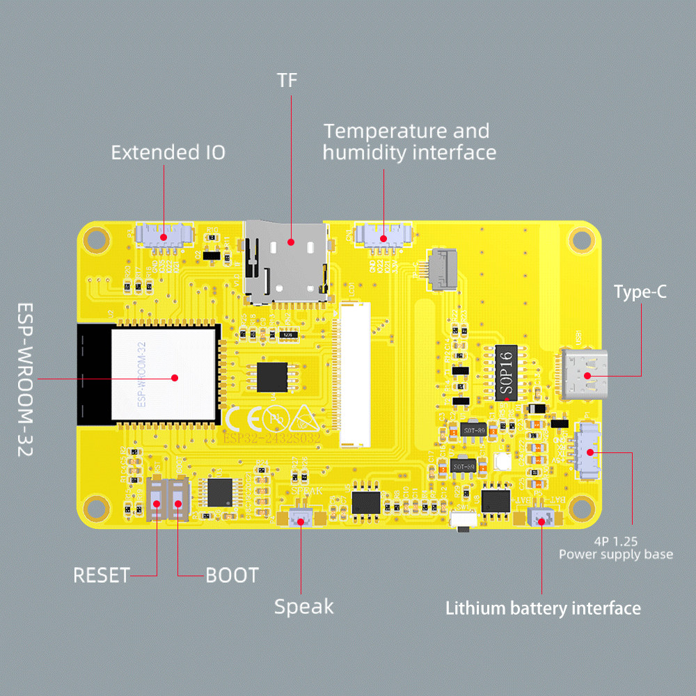 ESP32 3,2-tommers berøringsskjermutviklingsbrett WiFi Bluetooth IoT MCU LCD-skjerm