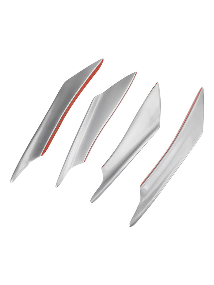 4 stks Universele Auto Voorbumper Vinnen Body Splitter Spoiler Canards Zilver