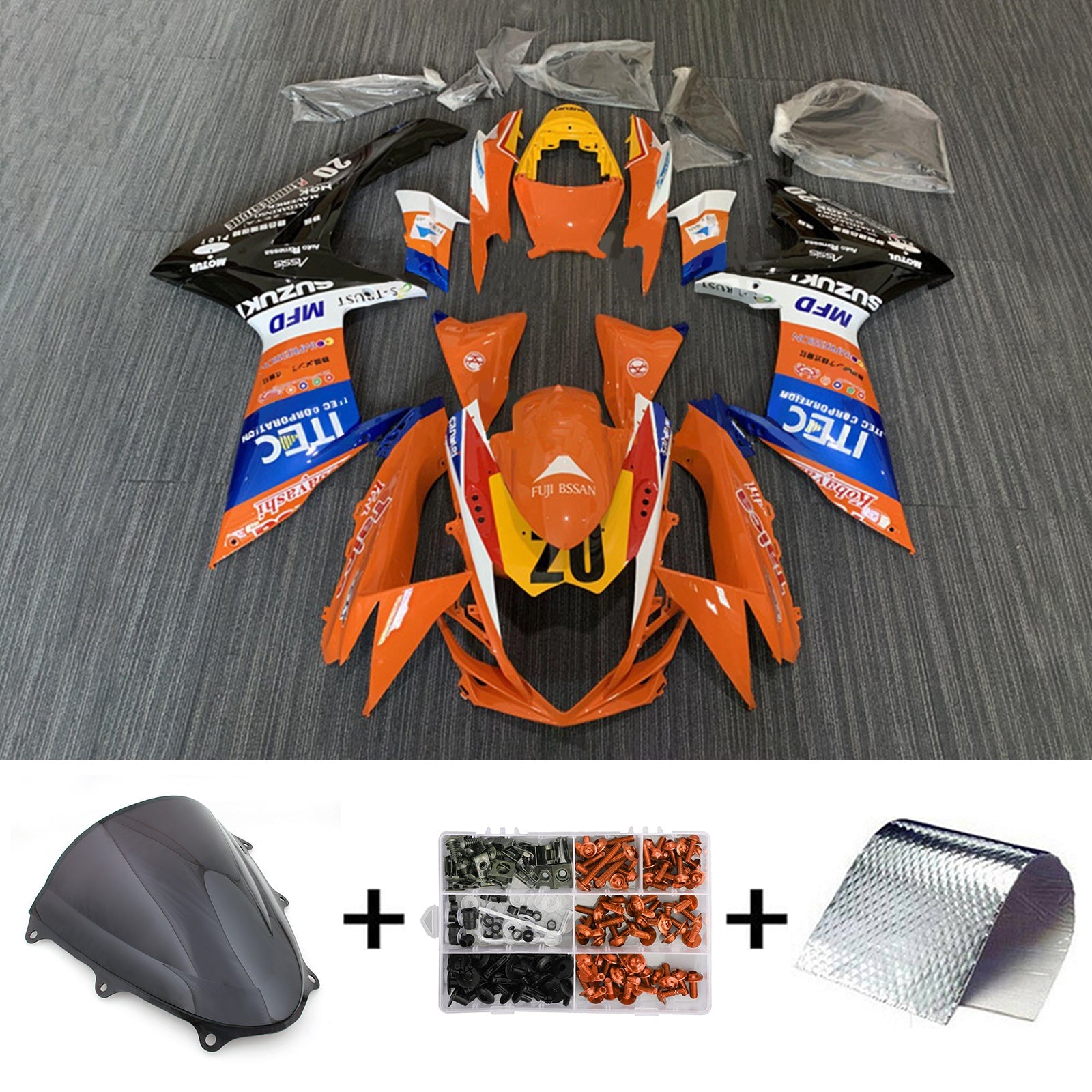 2011-2024 Suzuki GSXR 600/750 K11 Kit de carénage injection Amotopart Bodywork Plastic Abs # 101
