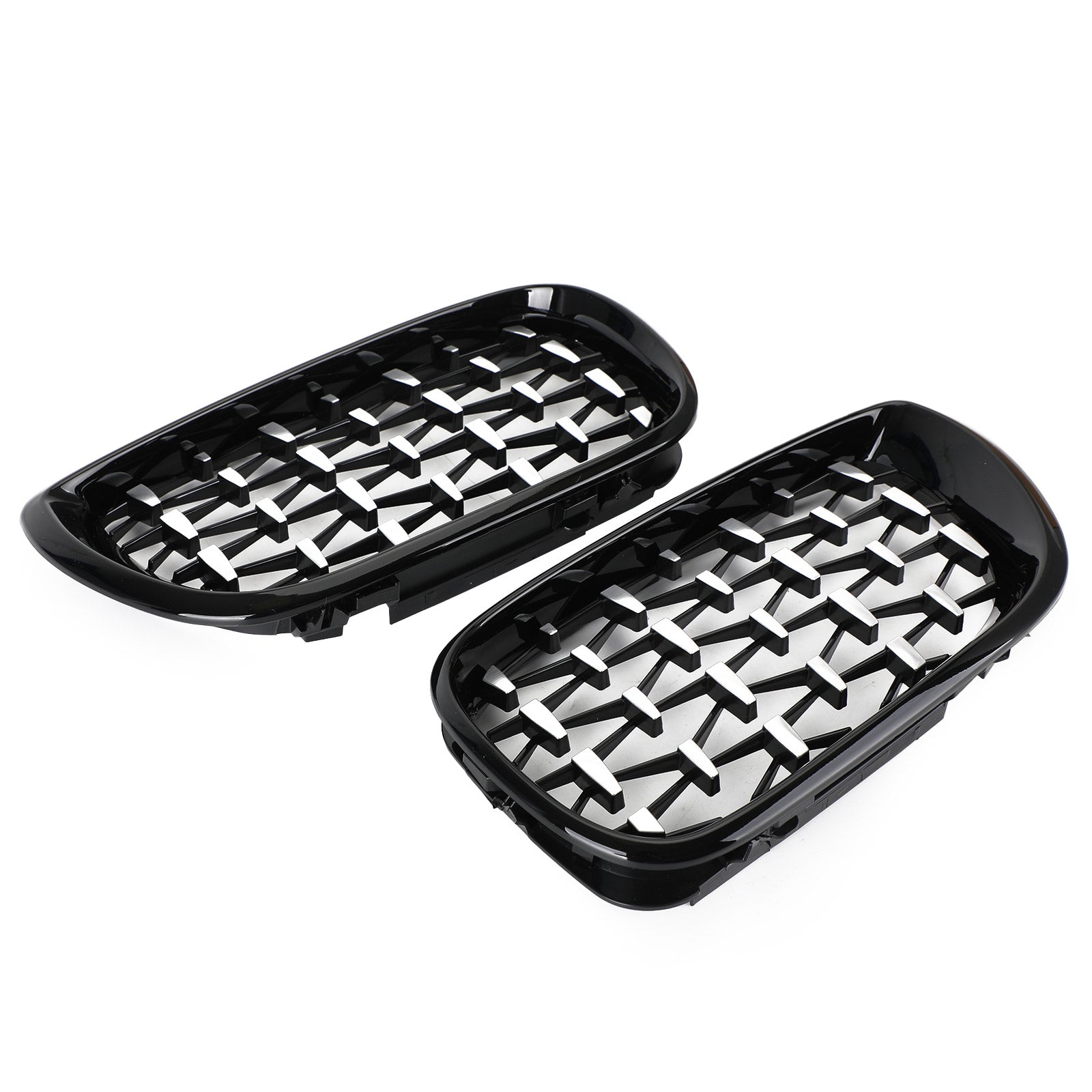 2002-2005 BMW E46 Sedan/Touring Facelift 4Dr Diamond Style Front Grille Zwart&Chroom/Chroom/Zwart Generiek