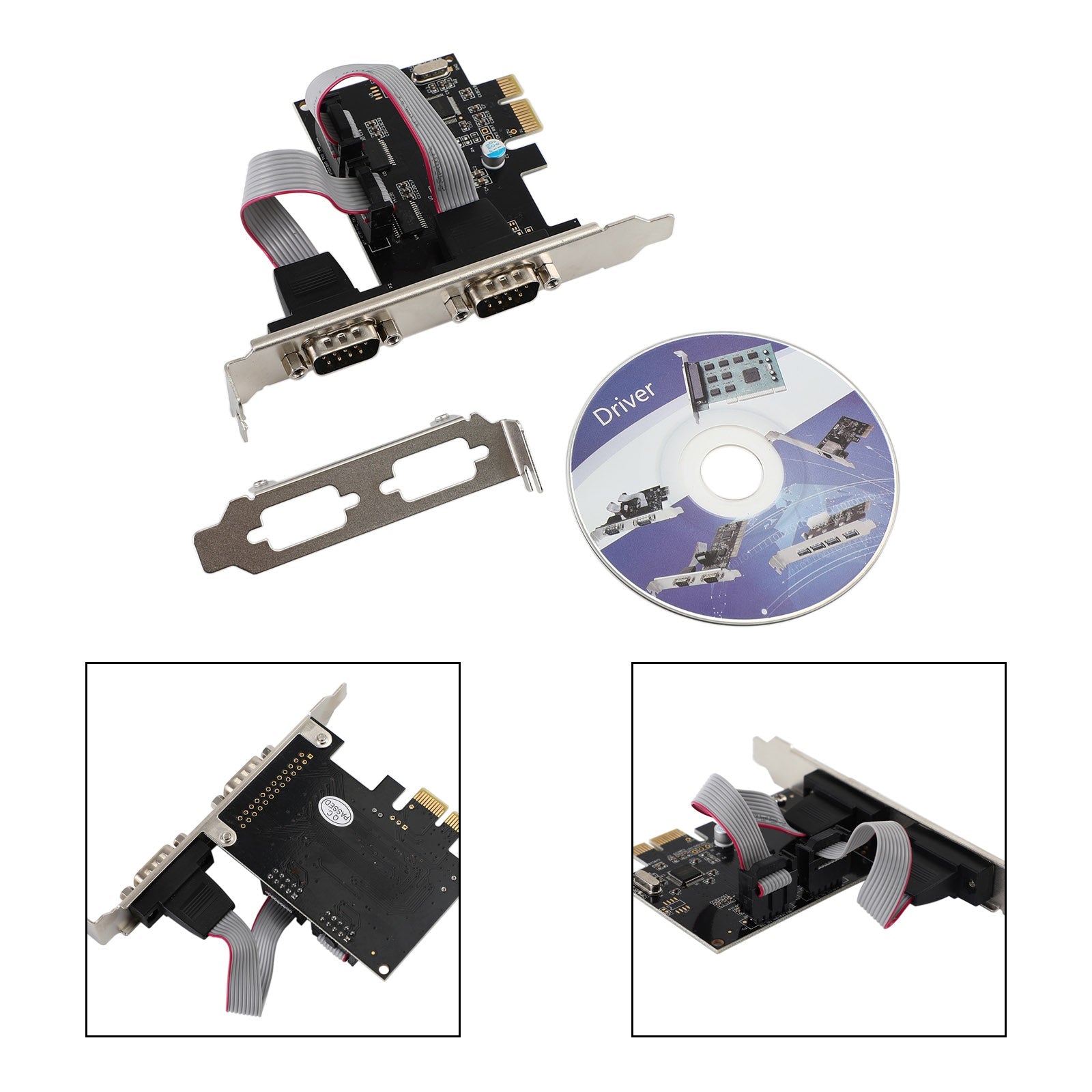 Tarjeta adaptadora de placa extensora PCI-Express, Chip WCH382 serie PCIE a RS232 de 2 puertos