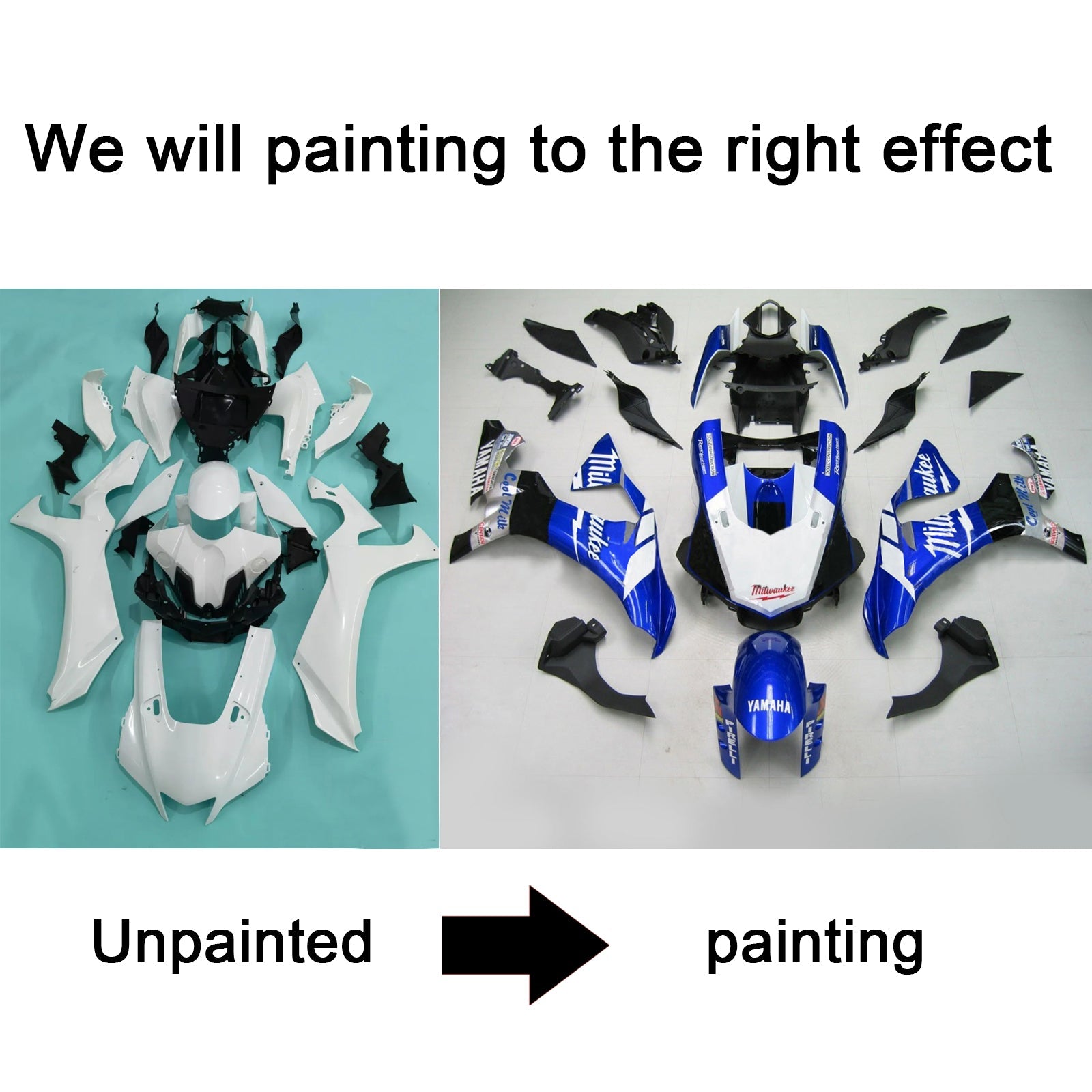 2020-2025 Yamaha Yzf R1 Kit de carénage injection de carrosserie Plastique ABS # 101