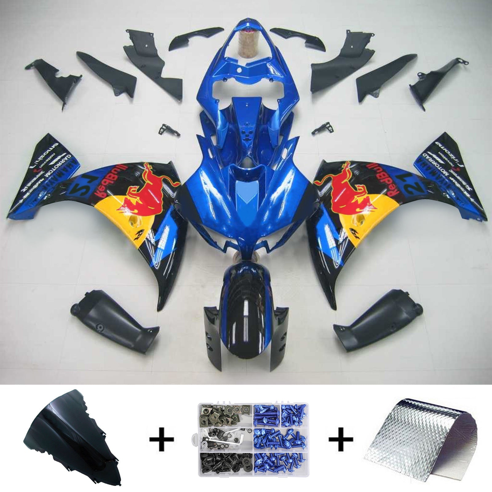 2012-2014 Yamaha YZF 1000 R1 Amotopart Injeksjon Fairing Kit Bodywork Plast Abs #119