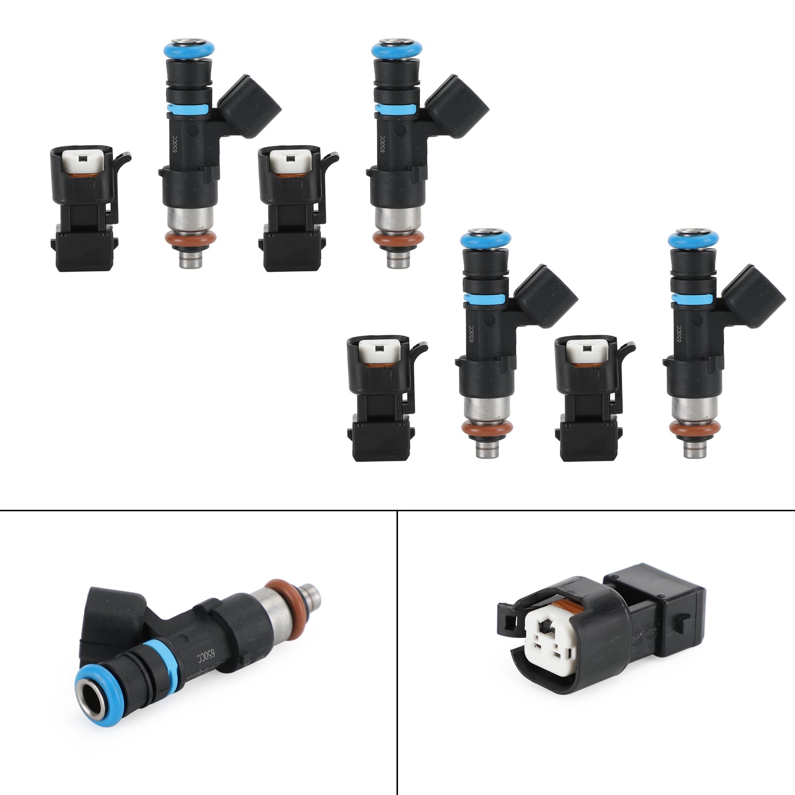 Injecteurs de carburant EV14 650CC 62lb, 4 pièces, adaptés à Audi A4 TT VW Golf Jetta KSM 1.8T turbo générique