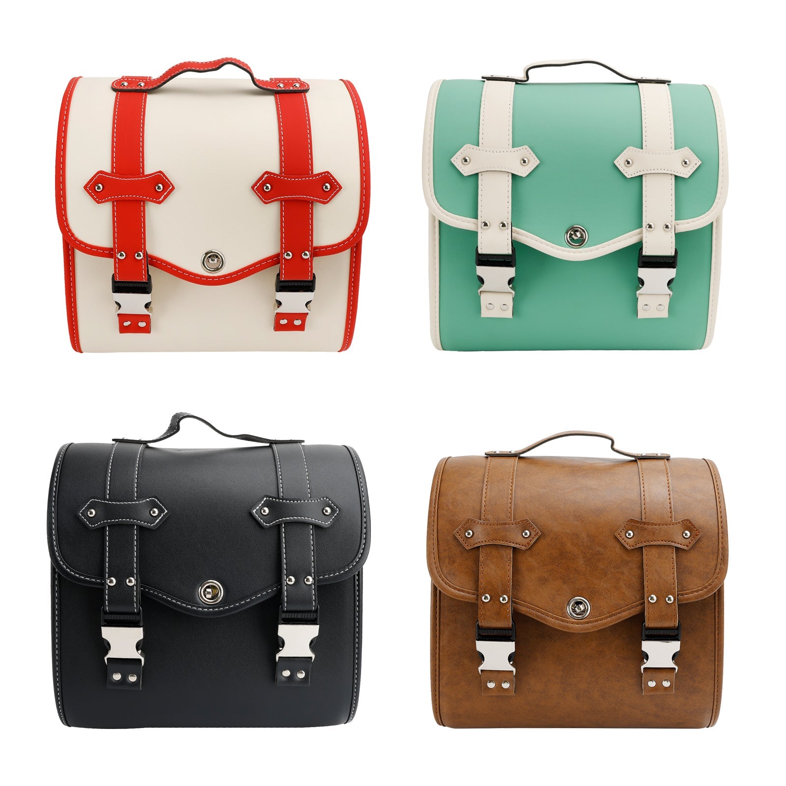 Zadeltas Zijopbergtas Gereedschapstas Universeel Snelsluiting Pu Voor Motor Bruin