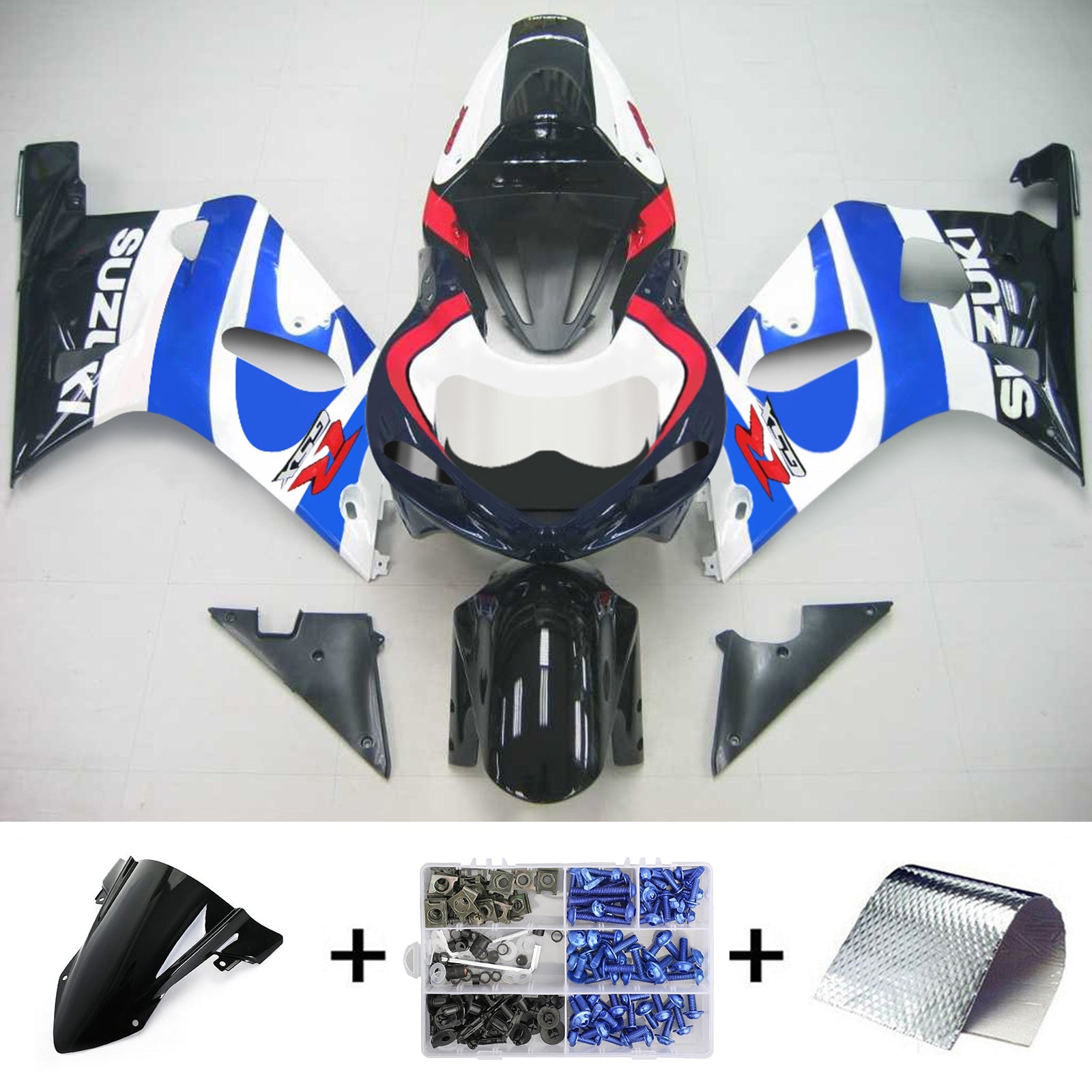 2001-2003 Suzuki GSXR750 K1 Amotopart Injection Fairing Kit Bodywork Plastic ABS #129
