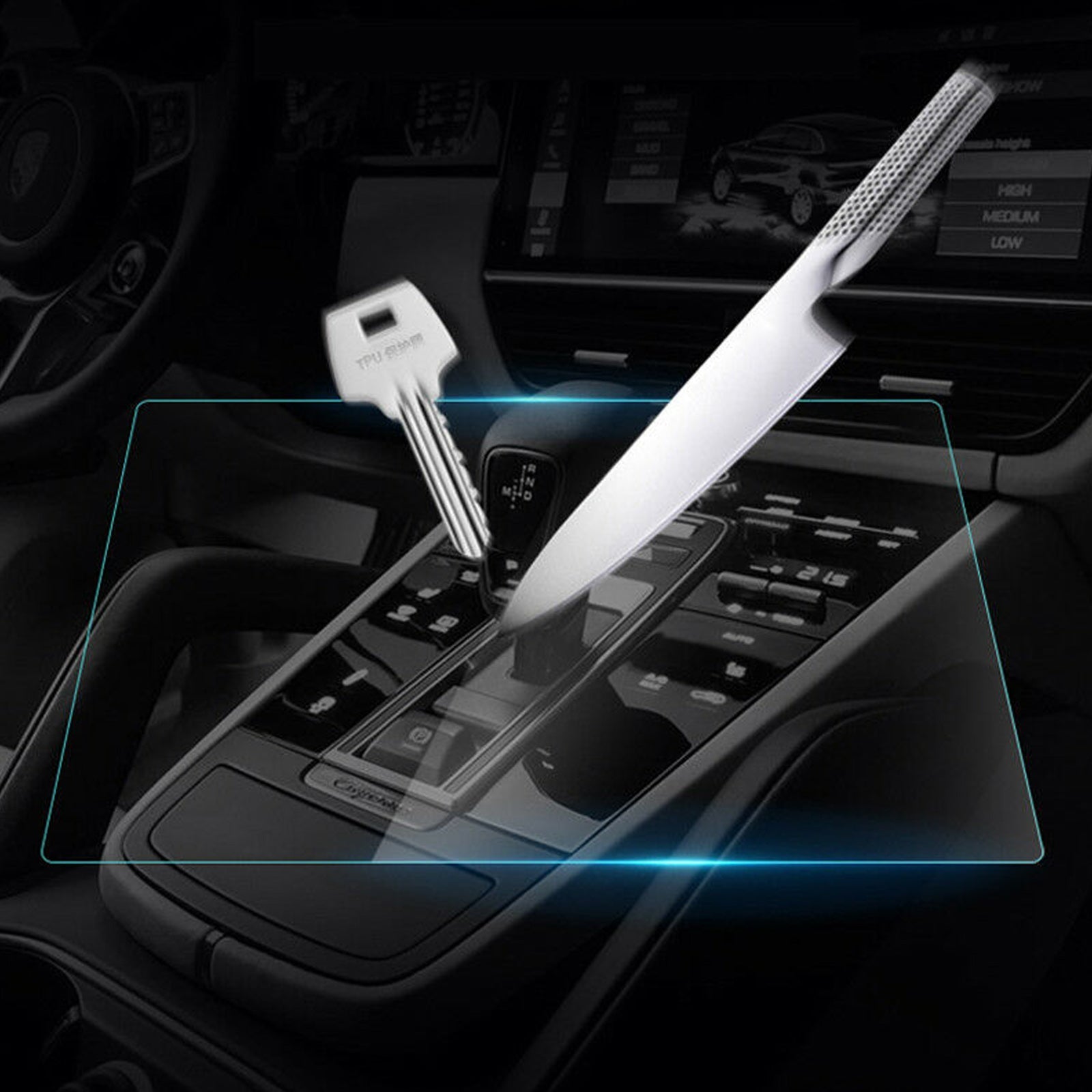 Navigation TPU-skärmskyddsfilm för Porsche Cayenne 2.9T 3.0T 2018-2022