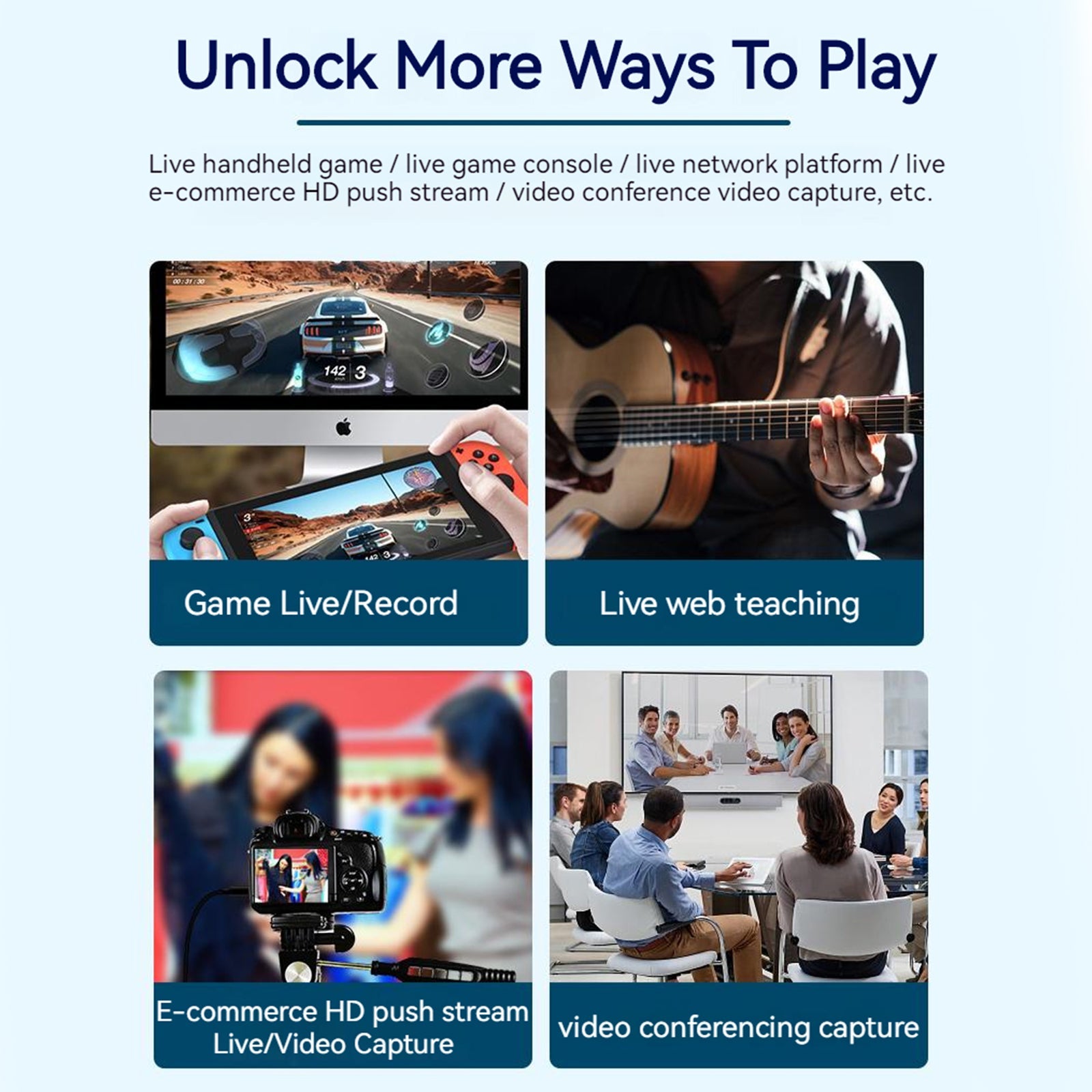 Tarjeta de captura de vídeo de alta definición 4K HDTV a transmisión en vivo de juegos USB3.0/Type-C