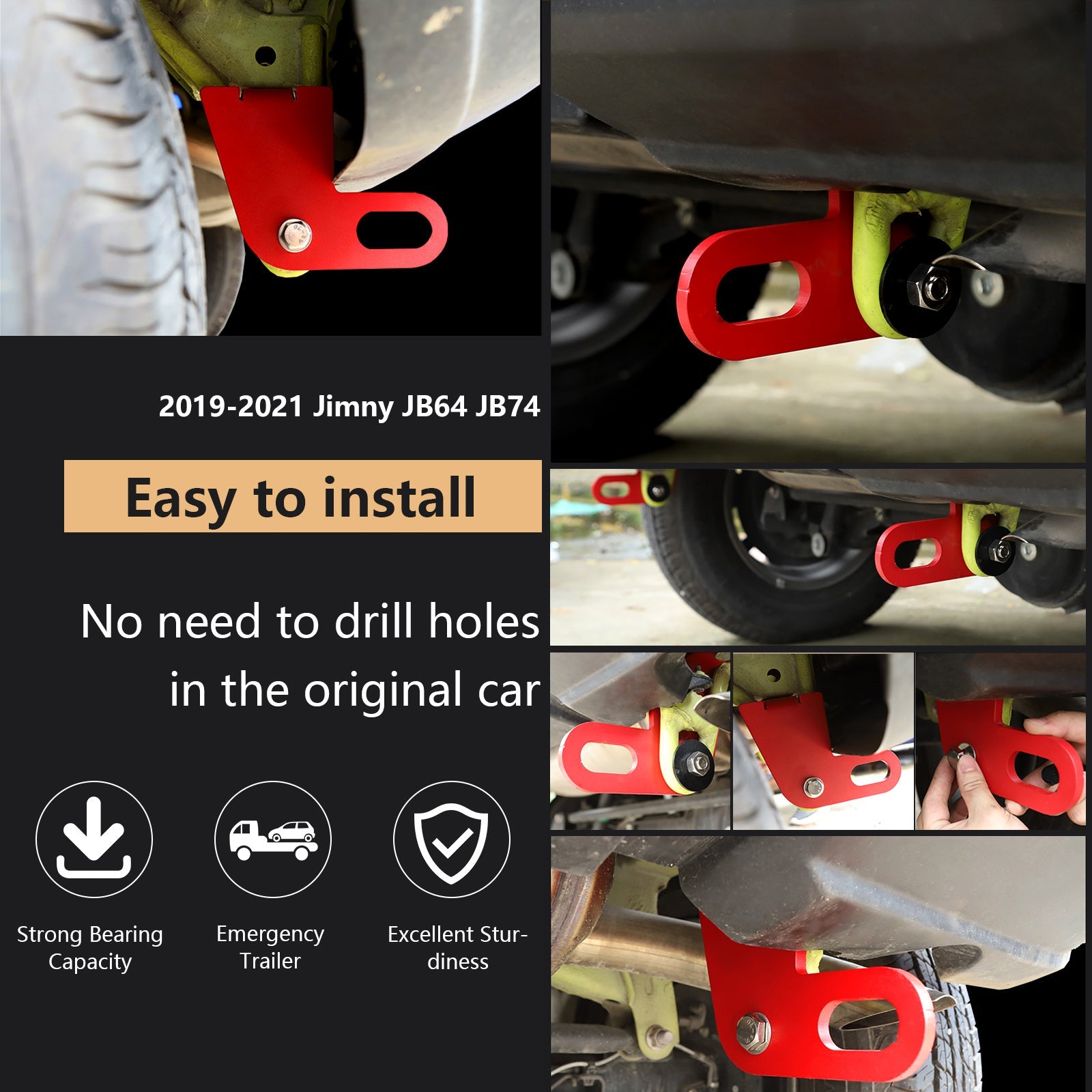 Suzuki Jimny JB64W JB74 2019-2021 2 stuks linksachter & Rechter trekhaak