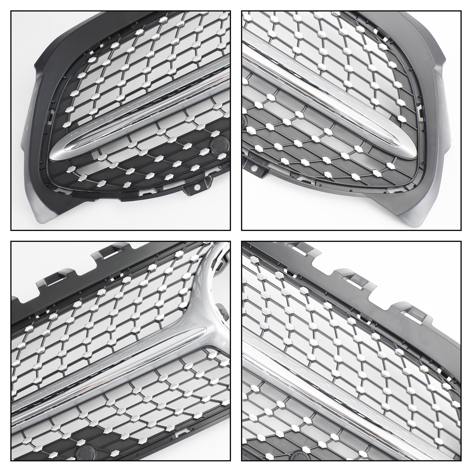 2019-2023 Benz A-Klasse W177 Diamond Front Bumper Grille Zwart/Chroom