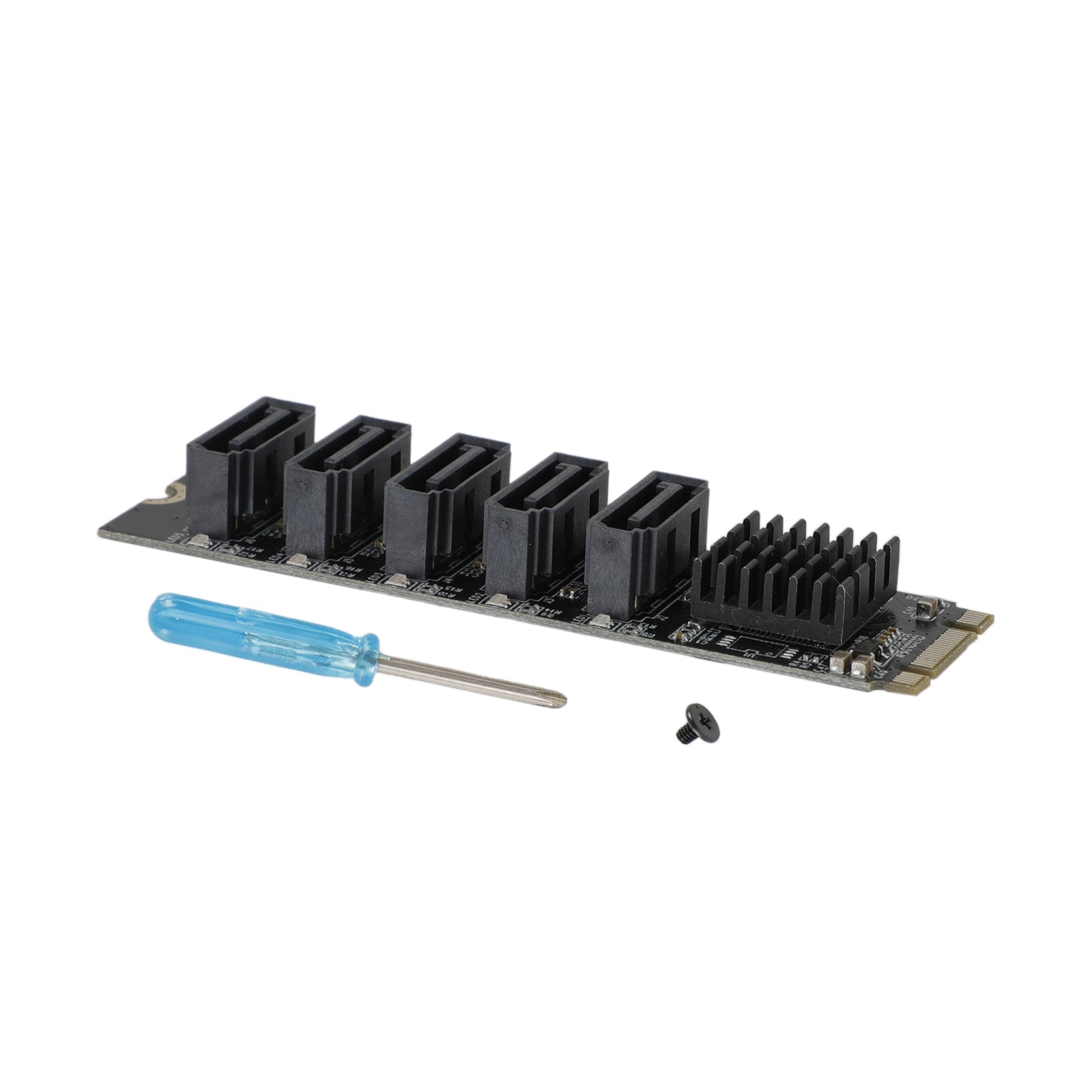 Adaptador M.2 a SATA 3.0 JMB585 Tarjeta de expansión de unidad de disco duro de 5 puertos para PH56