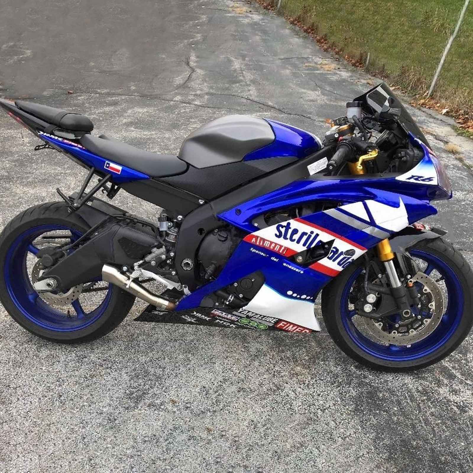 2008-2016 Yamaha yzf 600 R6 Kit de camence d'injection de carrosserie en plastique ABS # 101