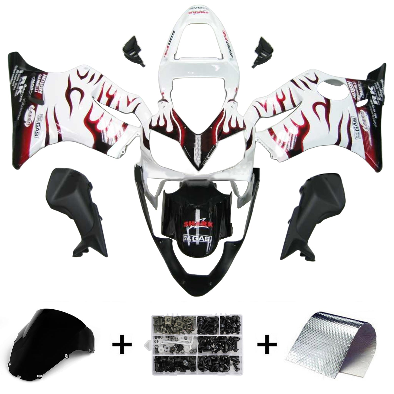 2001-2003 Honda CBR600 F4I vstrekovanie Kit Kadywork Plastic ABS #102