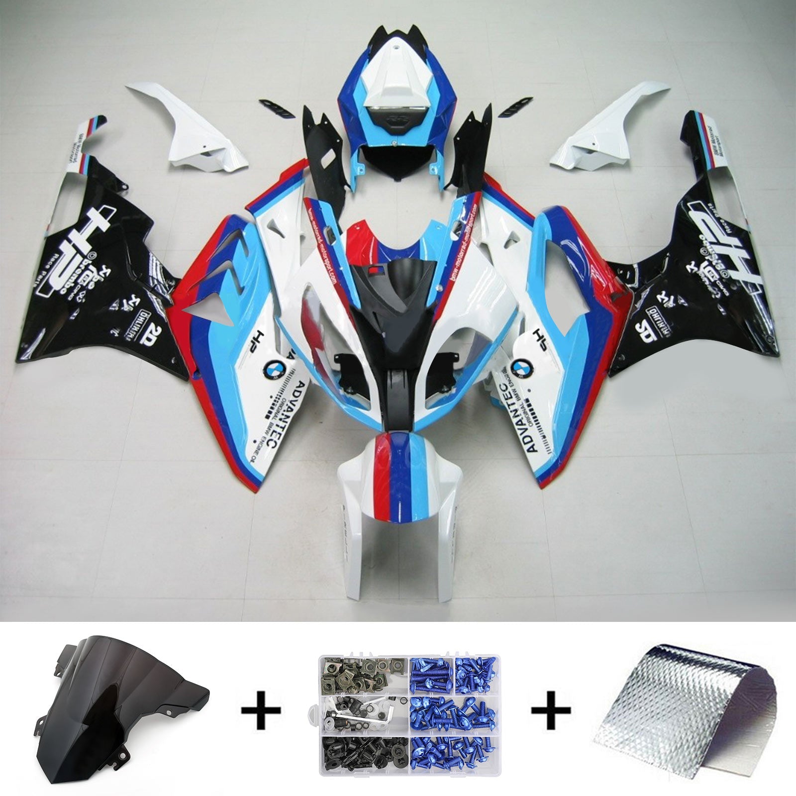 2015-2016 BMW S1000RR Kit Carénage Carrosserie Plastique ABS Générique