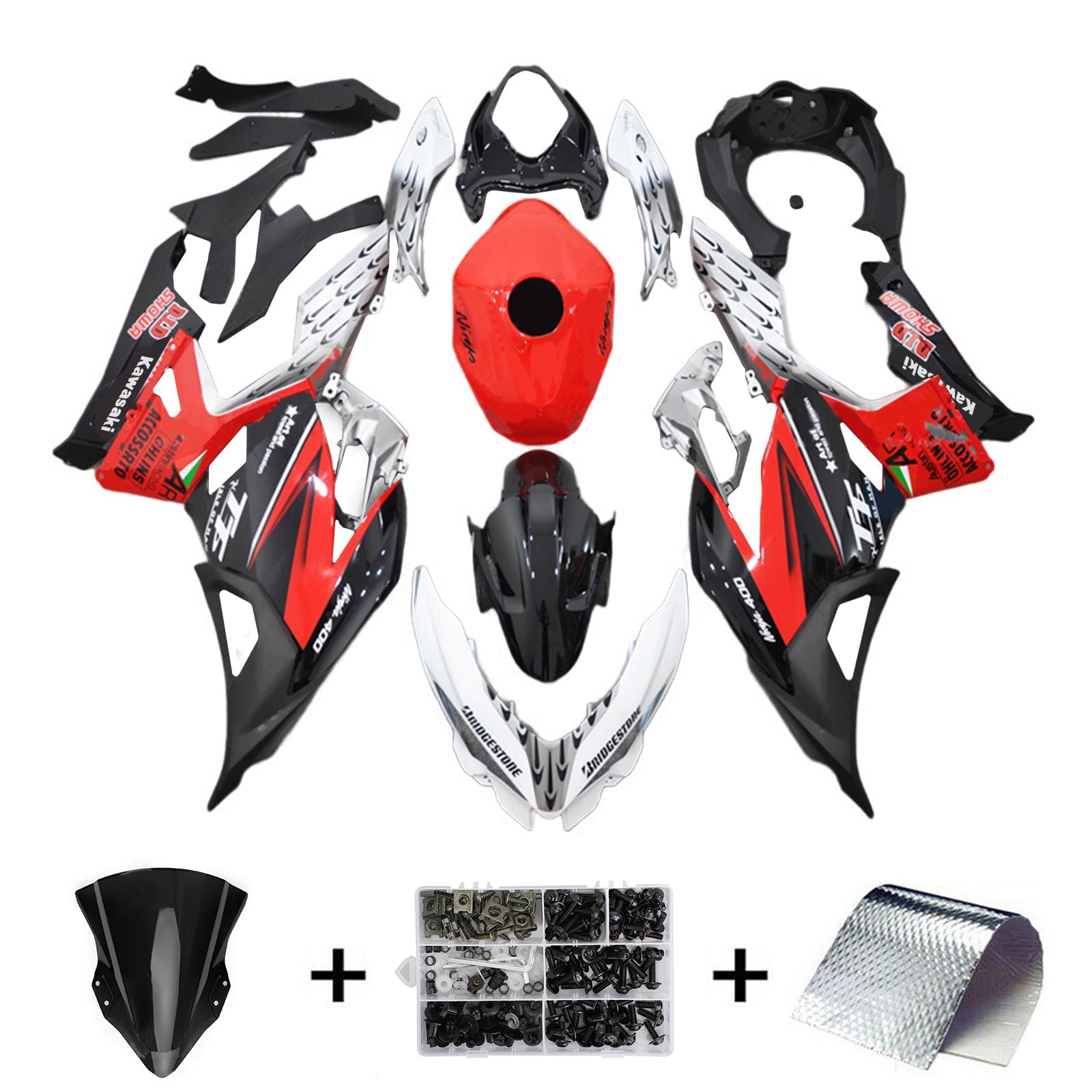 Kit de carénage Kawasaki EX400/Ninja400 2018-2024