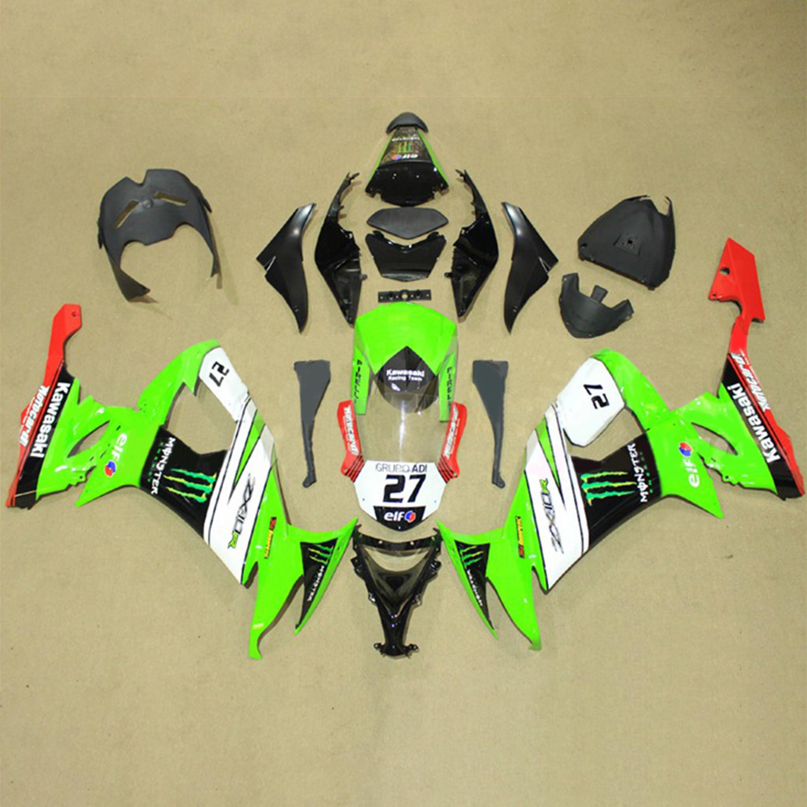 2008-2010 Kawasaki ZX10R Injeksjon Fairing Kit Bodywork Plastic ABS#134