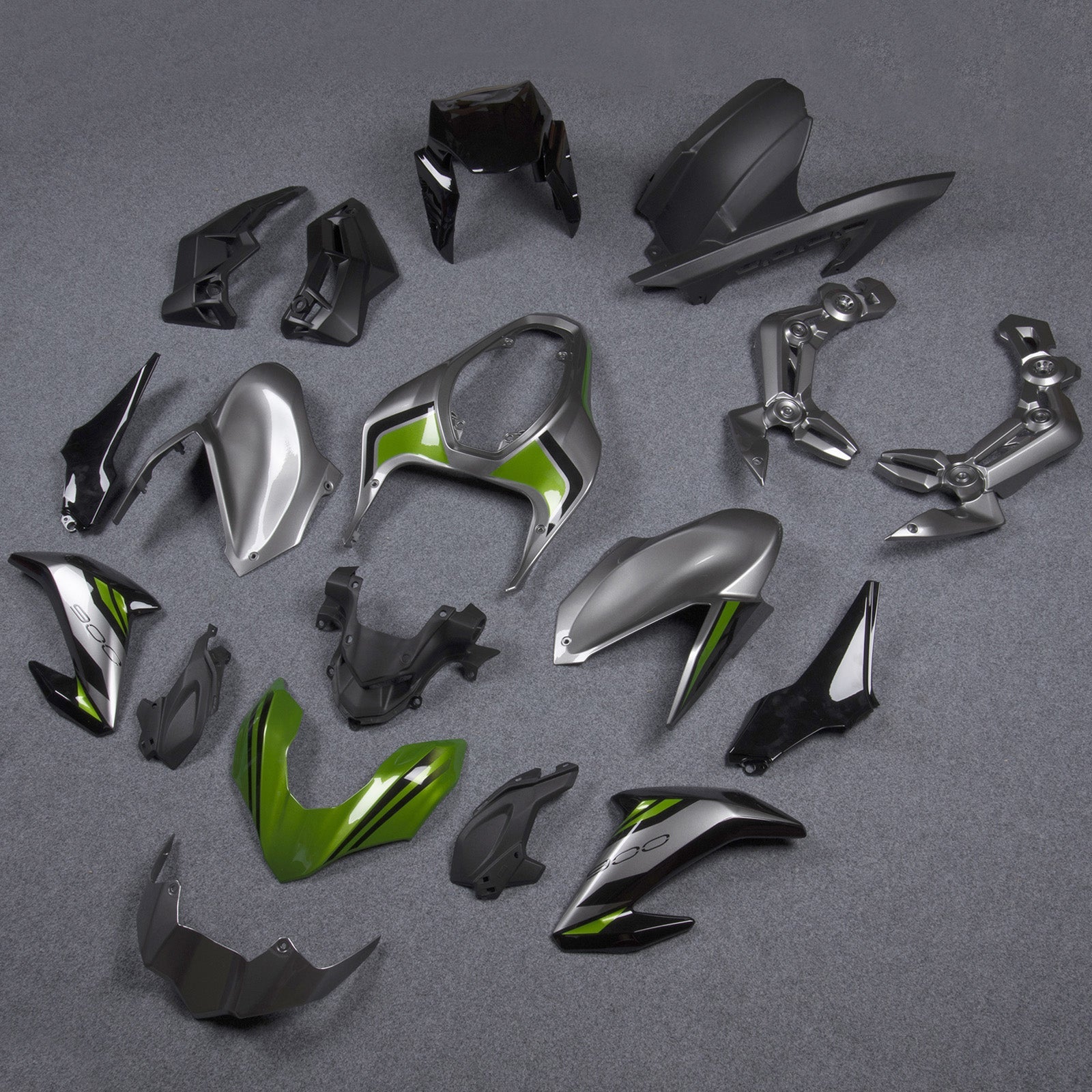 2017-2019 Kawasaki Z900 Amotopart Silver Green Injection de carrosserie en plastique