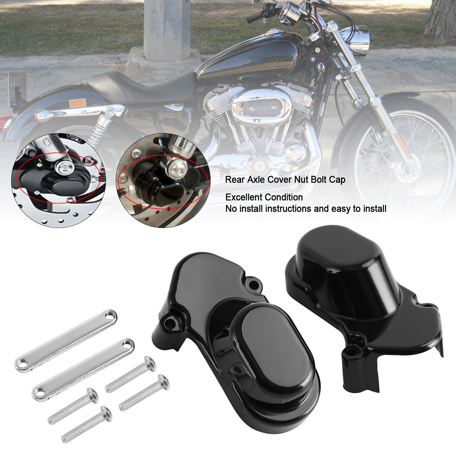 Boulon de verrou à écrou de couvercle arrière pour Sportster 1200 XL1200C 883 2005-2017 générique