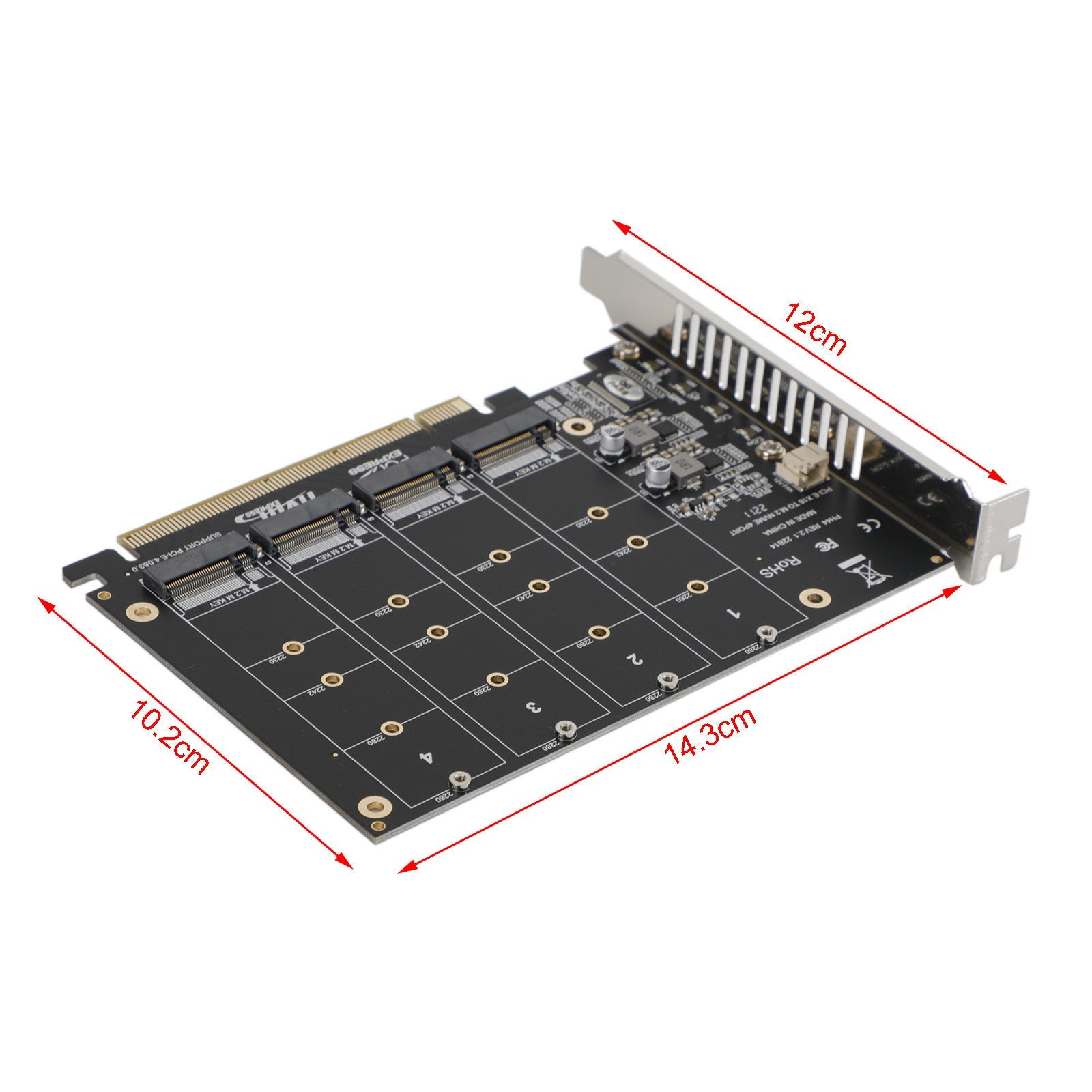 Adaptador M.2 NVME SSD a PCI-E 4,0 X16, tarjeta de expansión compatible con PH44 2280 2242