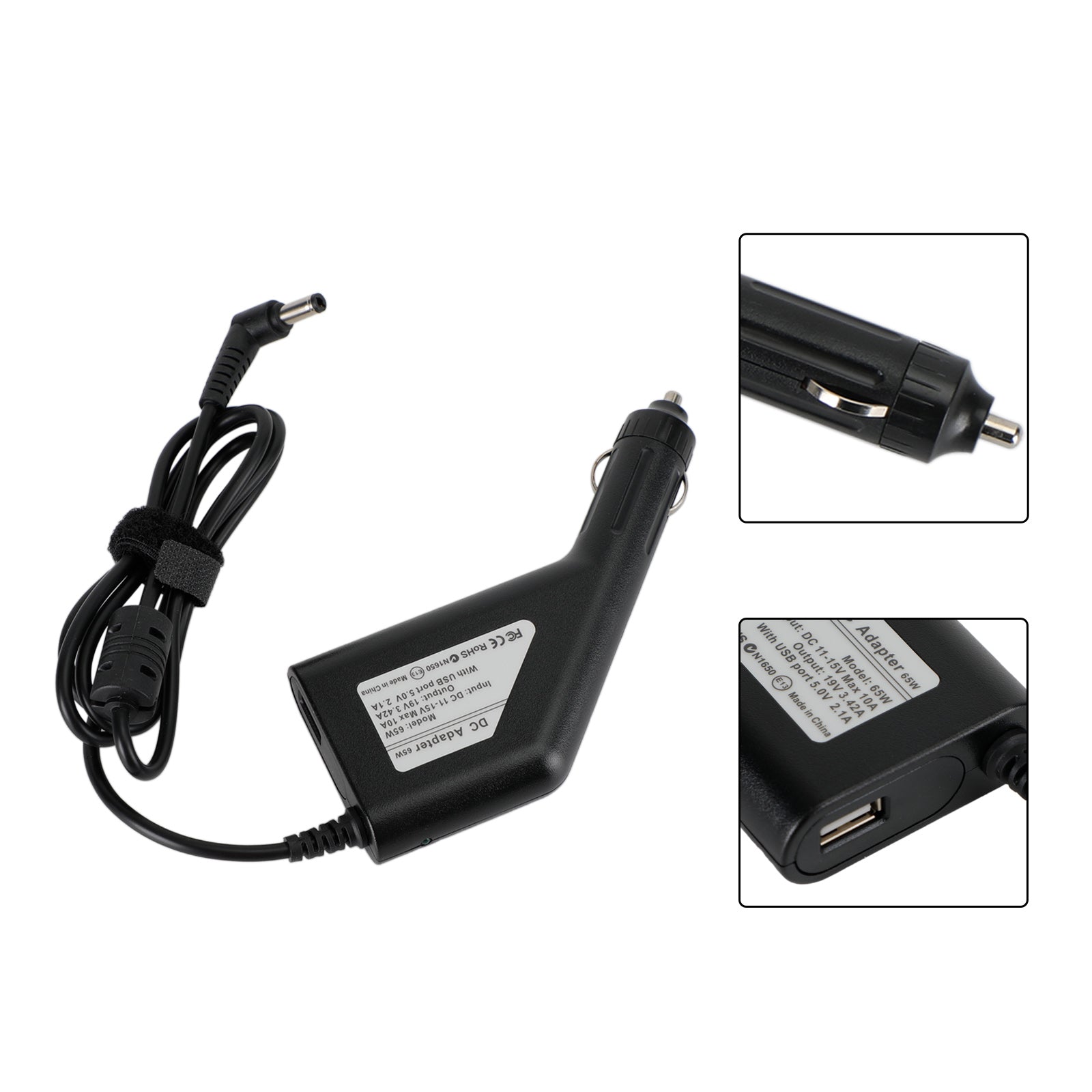 Adaptador de corriente continua del cargador del coche de los ordenadores portátiles de 19V 3.42A para Asus Lenovo Acer