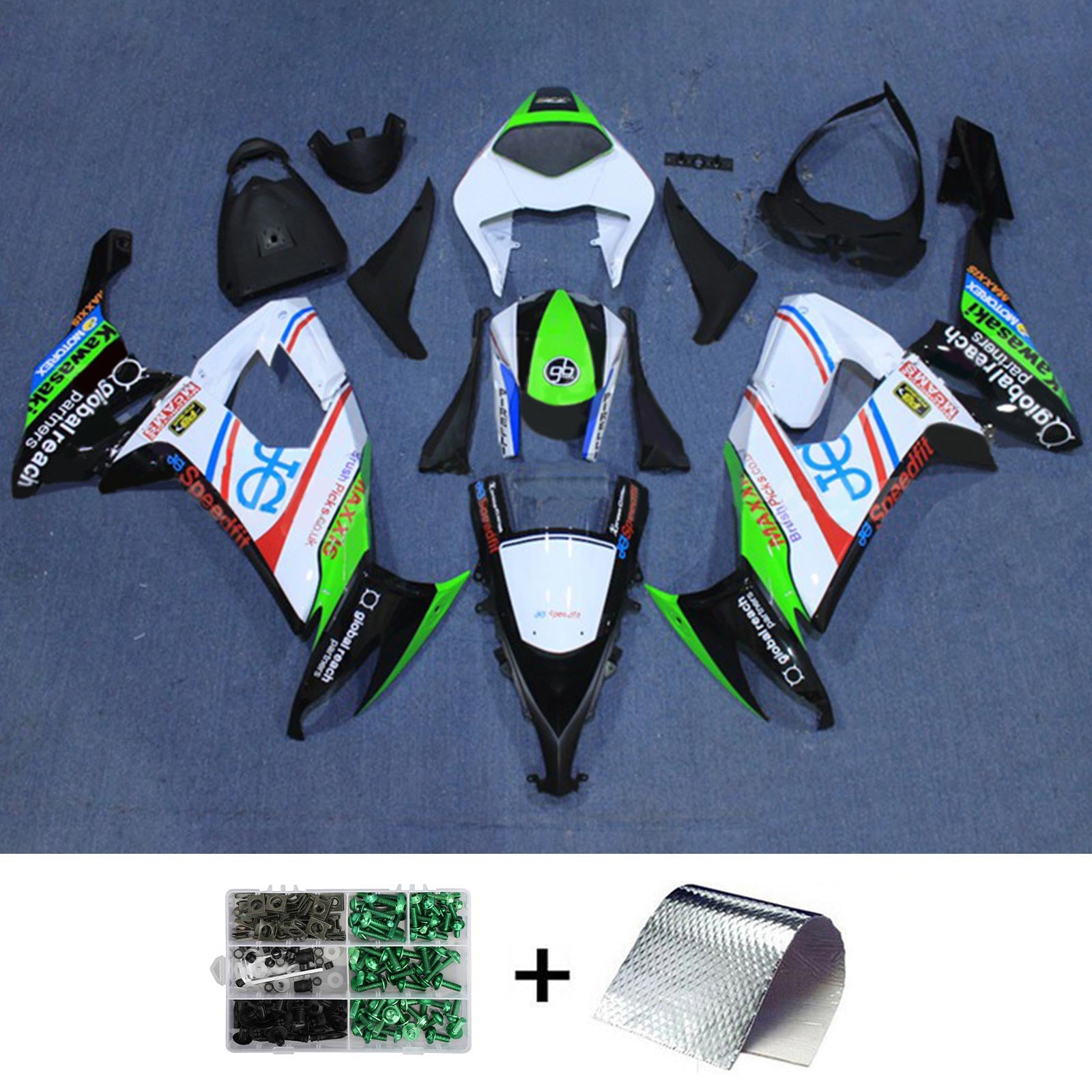 2008-2010 Kawasaki ZX10R Injeksjon Fairing Kit Bodywork Plastic ABS#135