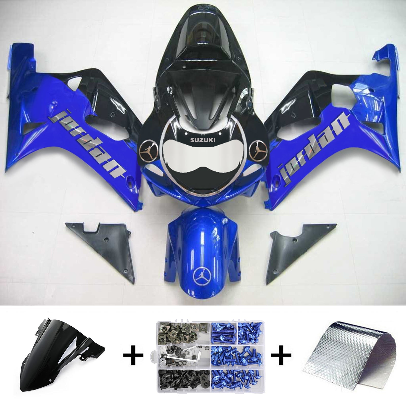 2001-2003 Suzuki GSXR750 K1 Amotopart vstrekovacia kapotaová kapota karosérie Bodywork plast ABS #125