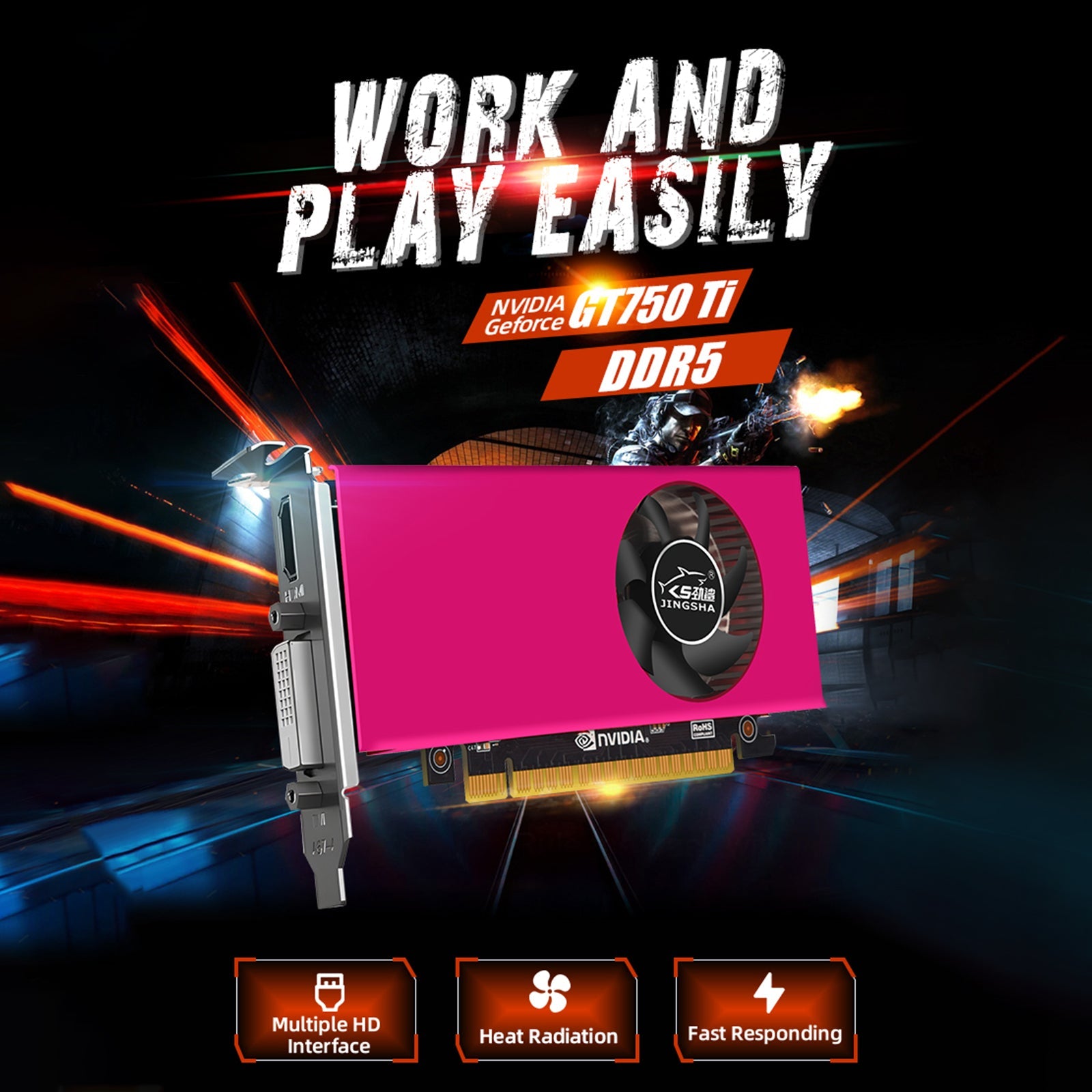 GTX 750 TI DDR5 4G Onafhankelijke grafische kaart Computer Desktop Meskaart HDMI