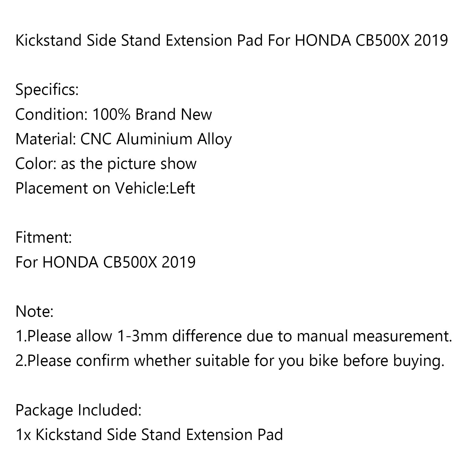 Rozšírenie Kickstand Enlarger Plate pre Honda CB500X 2019 generic