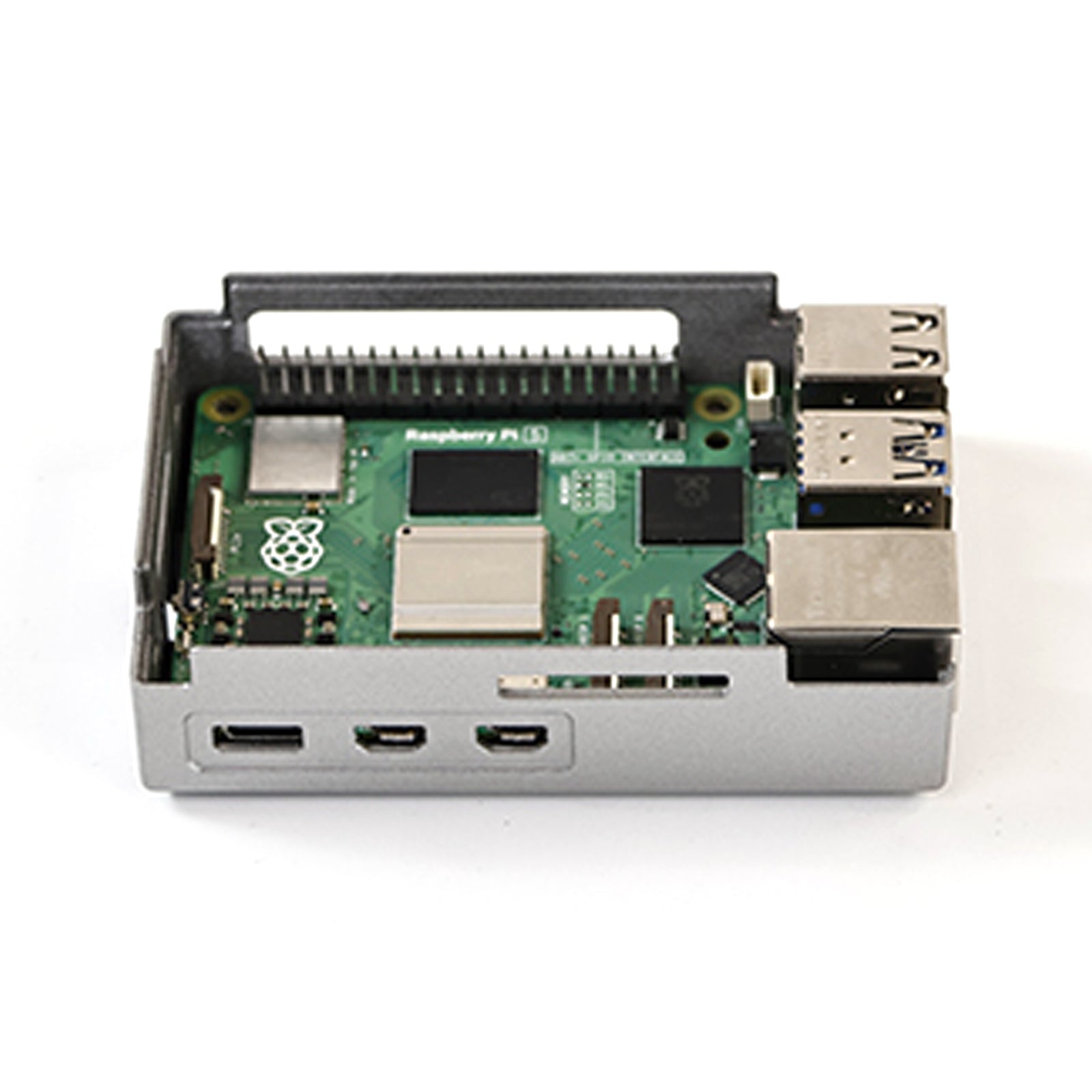 Silver Shadow Shell Raspberry pi5 Beschermdoos ABS Materiaal Snelheidsregeling Fan