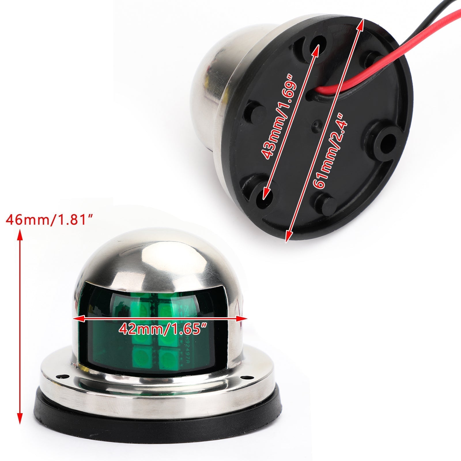 2 pièces rouge vert Navigation 16 LED Marine Bow bateau 12 V Yacht ponton lumières lumineuses