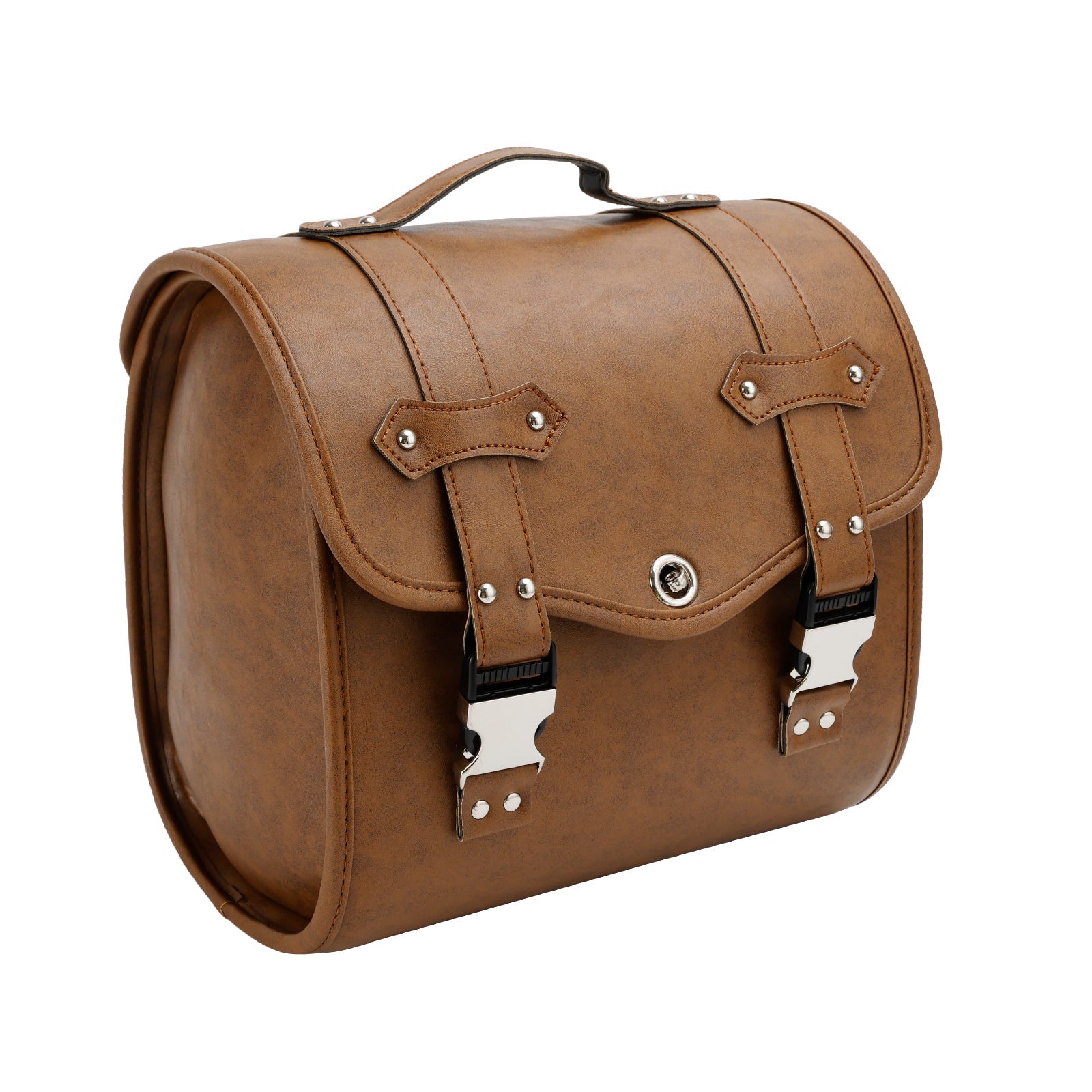 Zadeltas Zijopbergtas Gereedschapstas Universeel Snelsluiting Pu Voor Motor Bruin